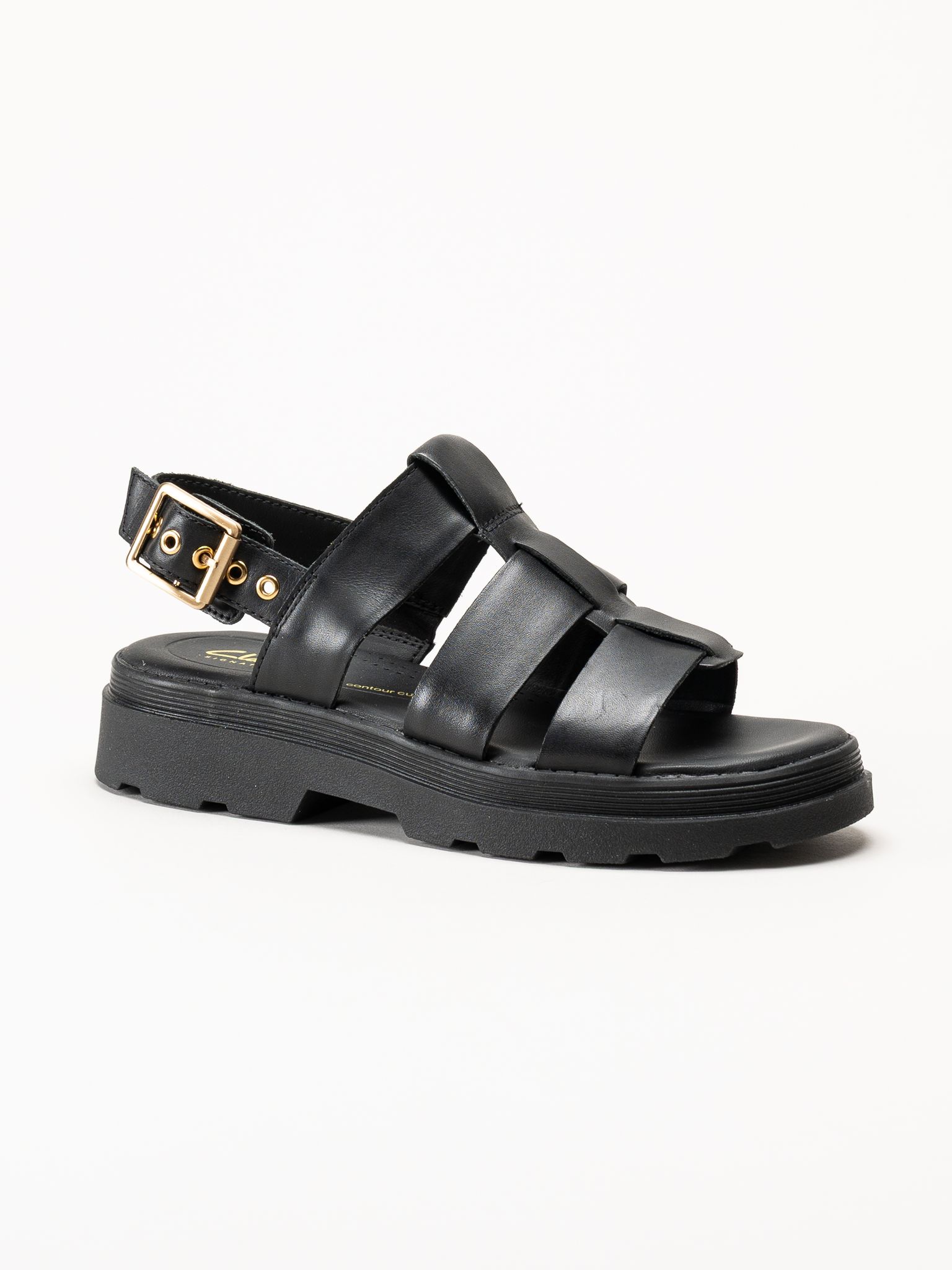 Clarks - Orinoco3 Strap - Svarta sandaler i skinn