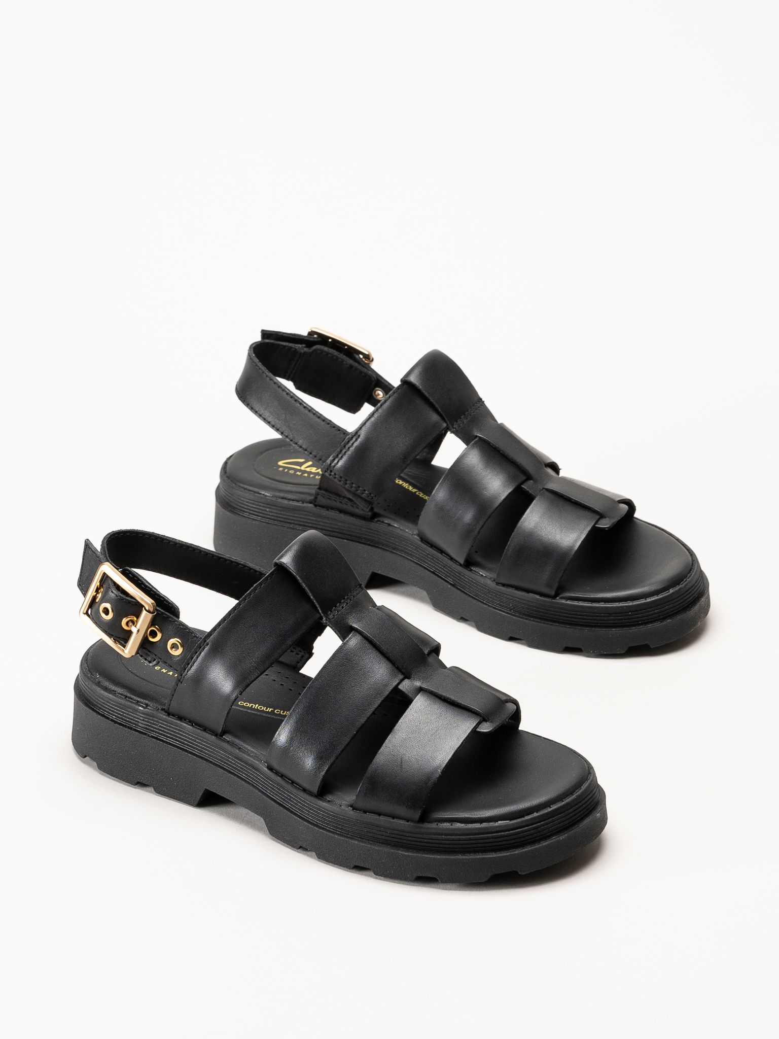 Clarks - Orinoco3 Strap - Svarta sandaler i skinn