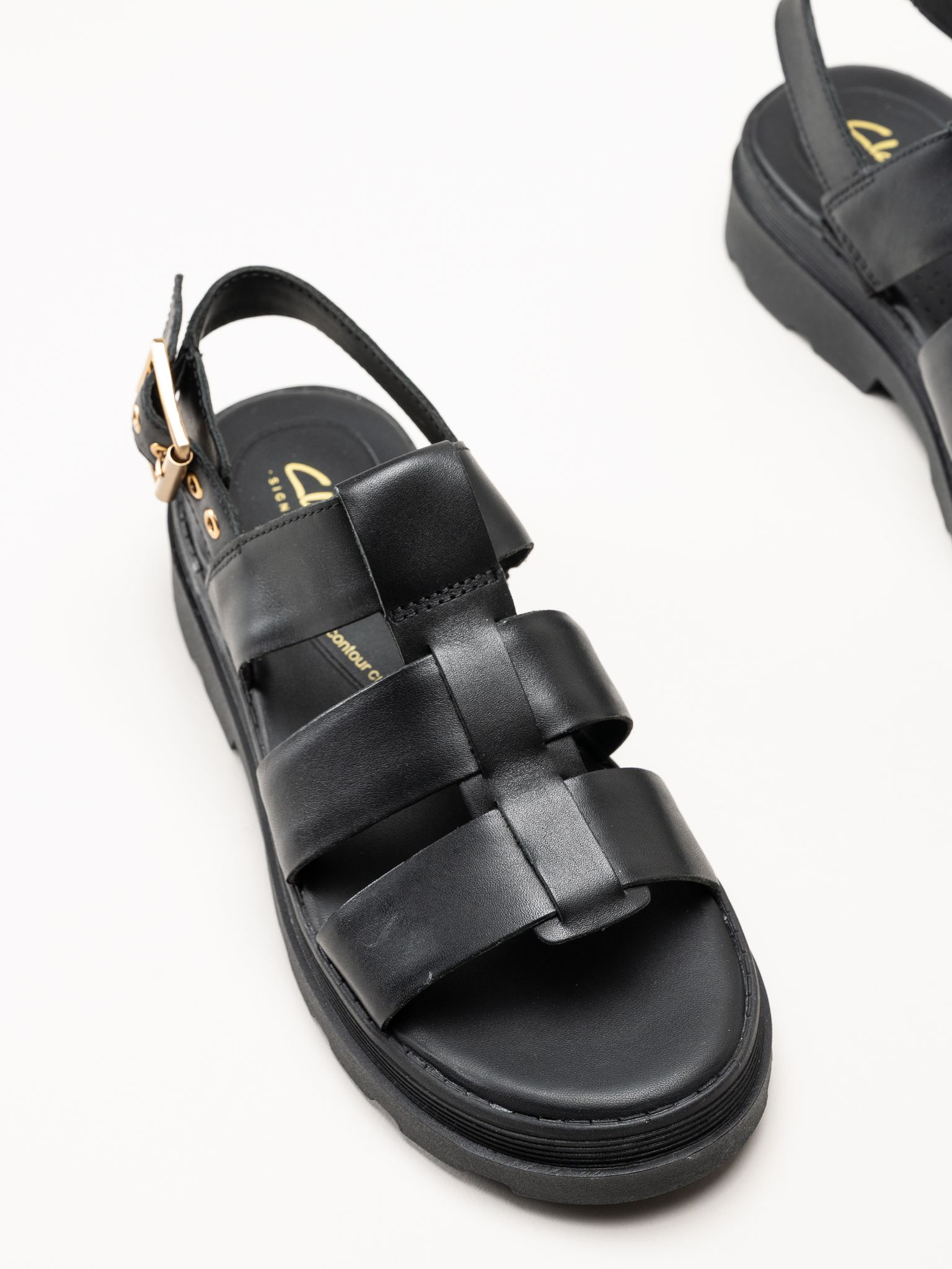 Clarks - Orinoco3 Strap - Svarta sandaler i skinn