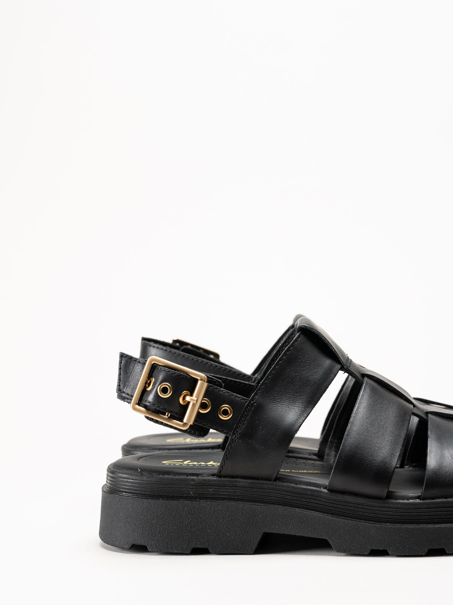 Clarks - Orinoco3 Strap - Svarta sandaler i skinn