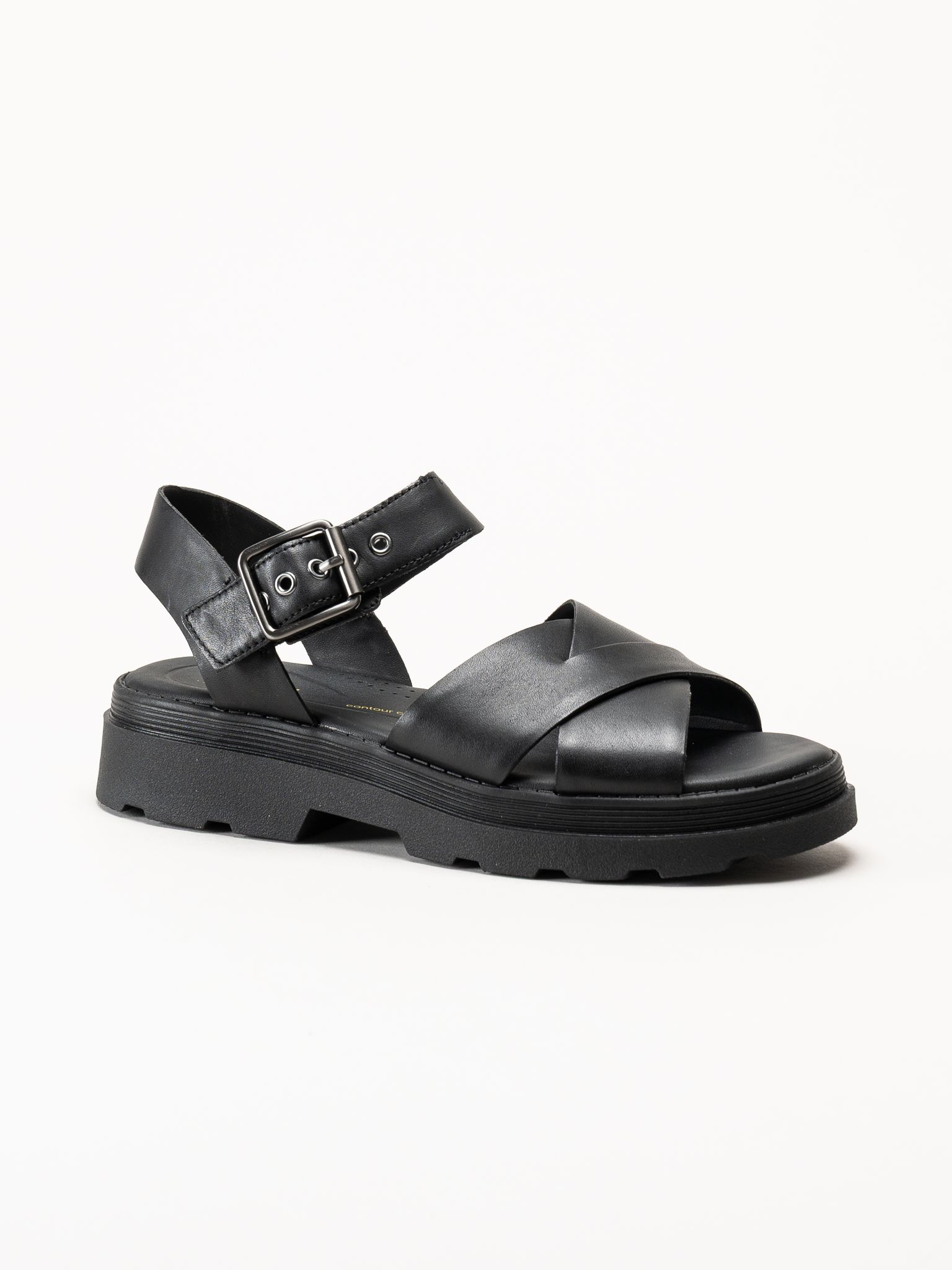 Clarks - Orinoco3 Cross - Svarta sandaler i skinn