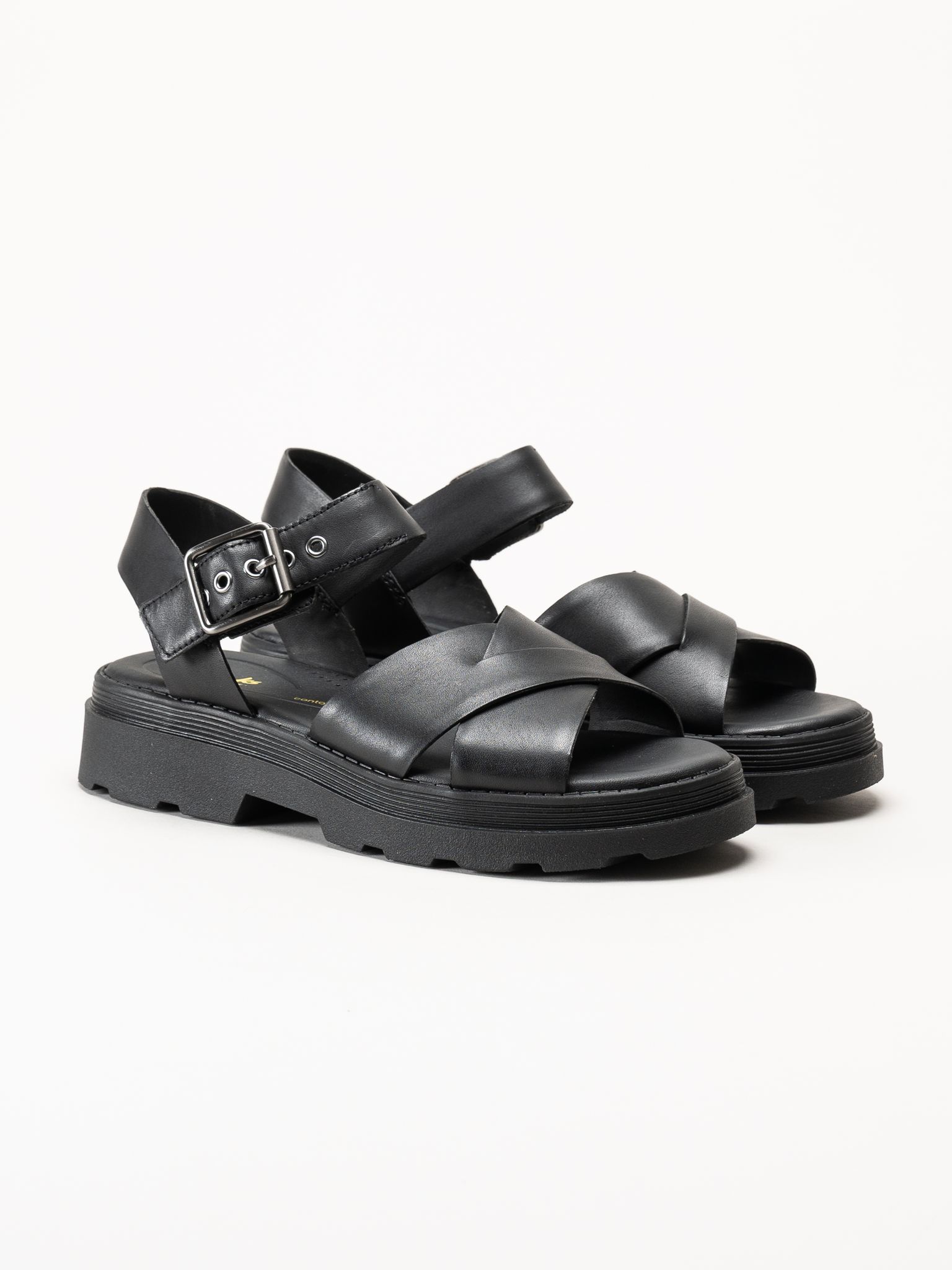 Clarks - Orinoco3 Cross - Svarta sandaler i skinn