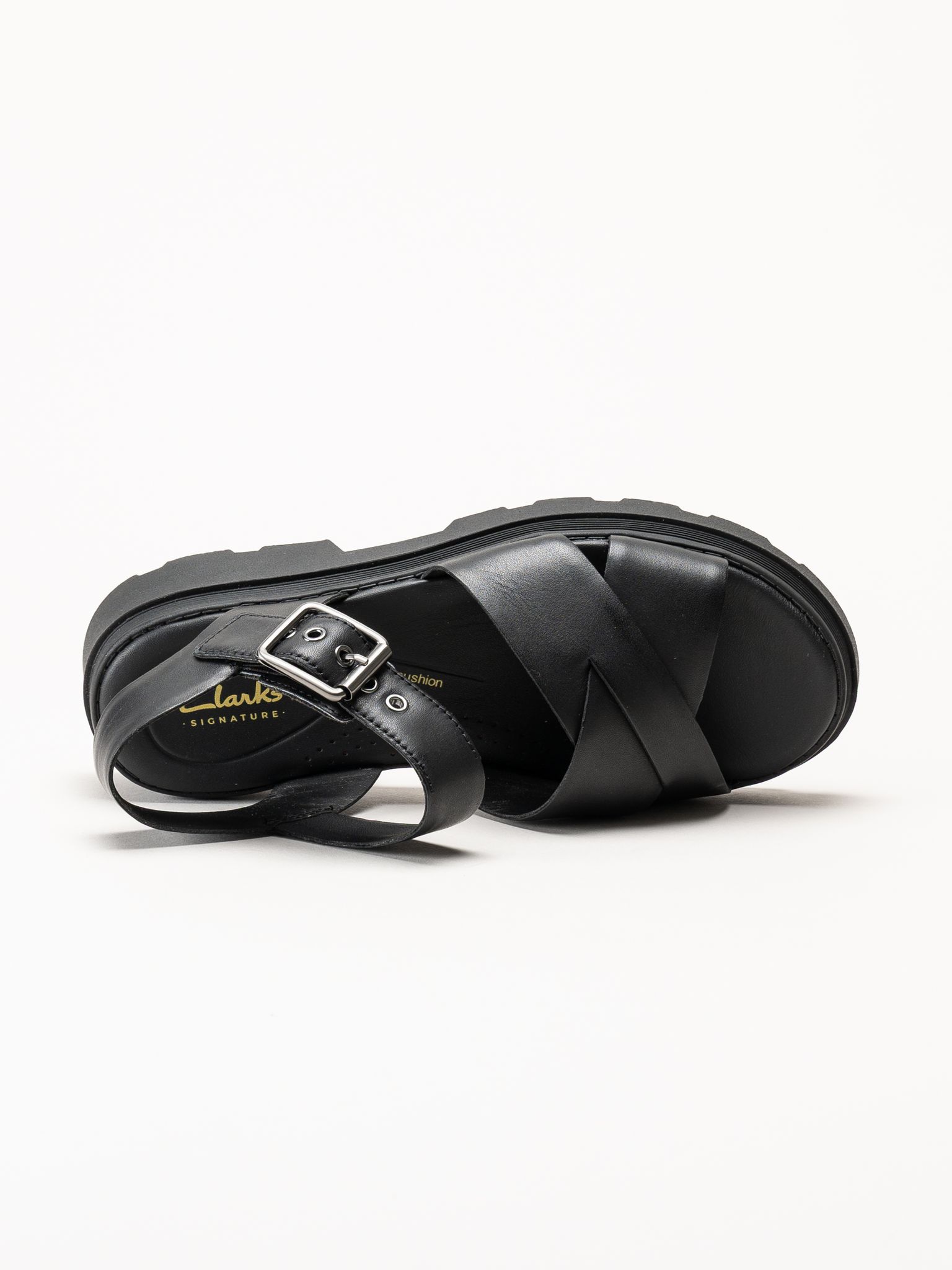 Clarks - Orinoco3 Cross - Svarta sandaler i skinn