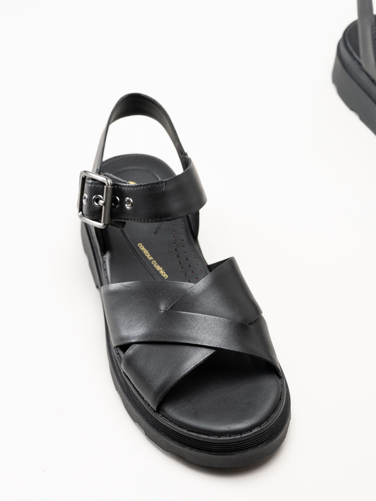 Clarks - Orinoco3 Cross - Svarta sandaler i skinn