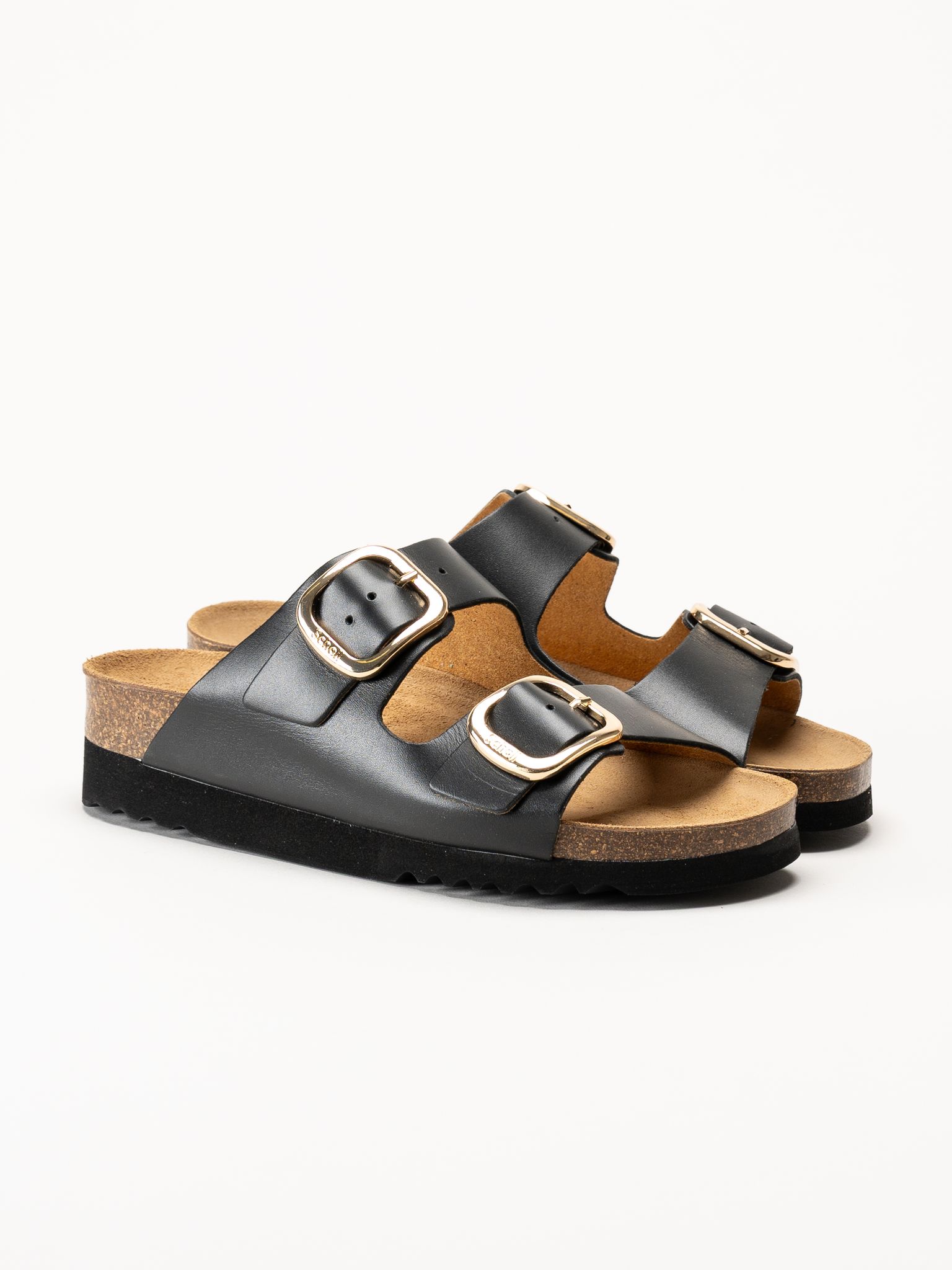 Scholl - Ilary 2 Strap - Svarta sandaler i skinn