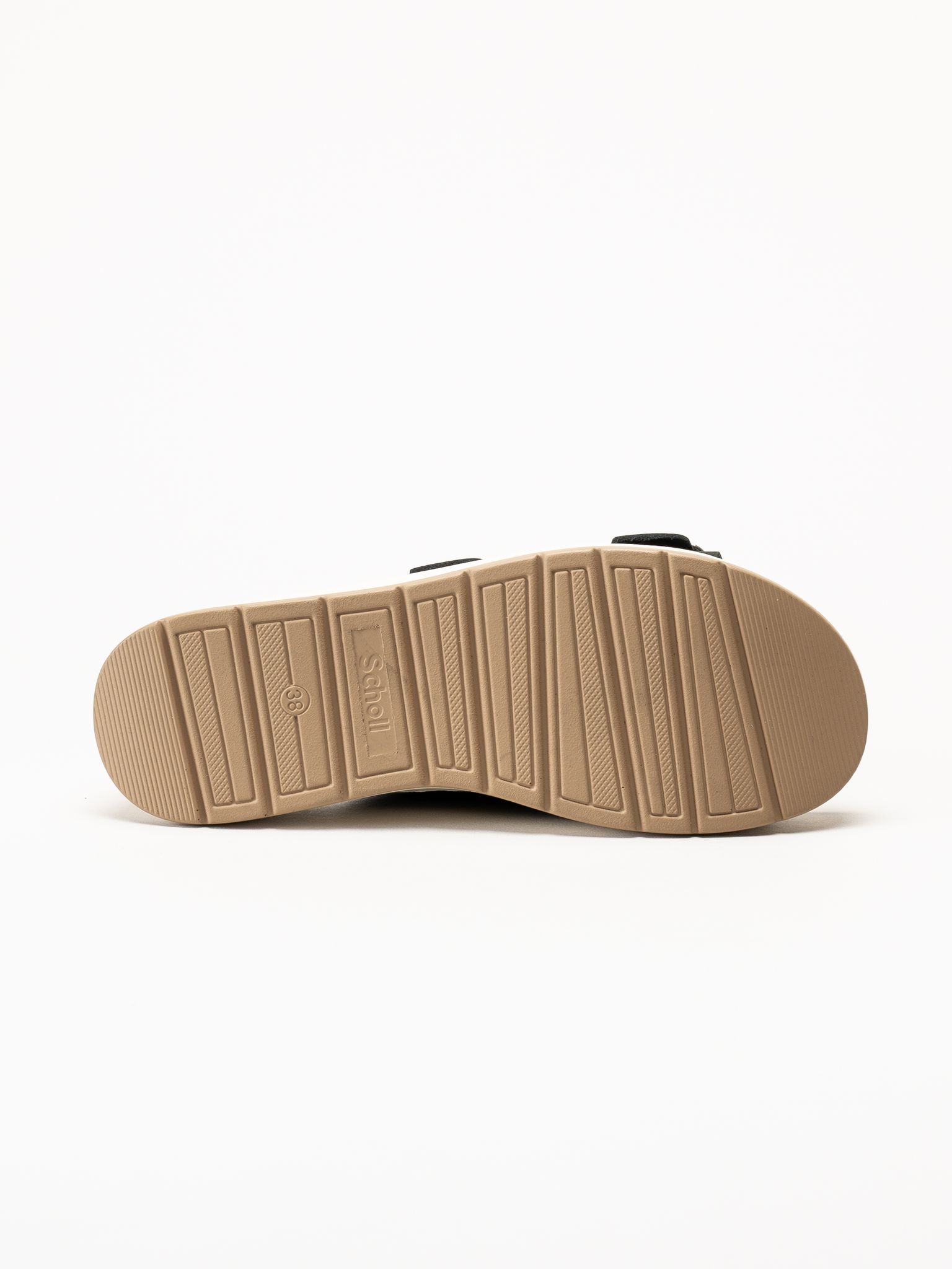 Scholl - Scilla 2 Buckles - Svarta sandaler i nubuck