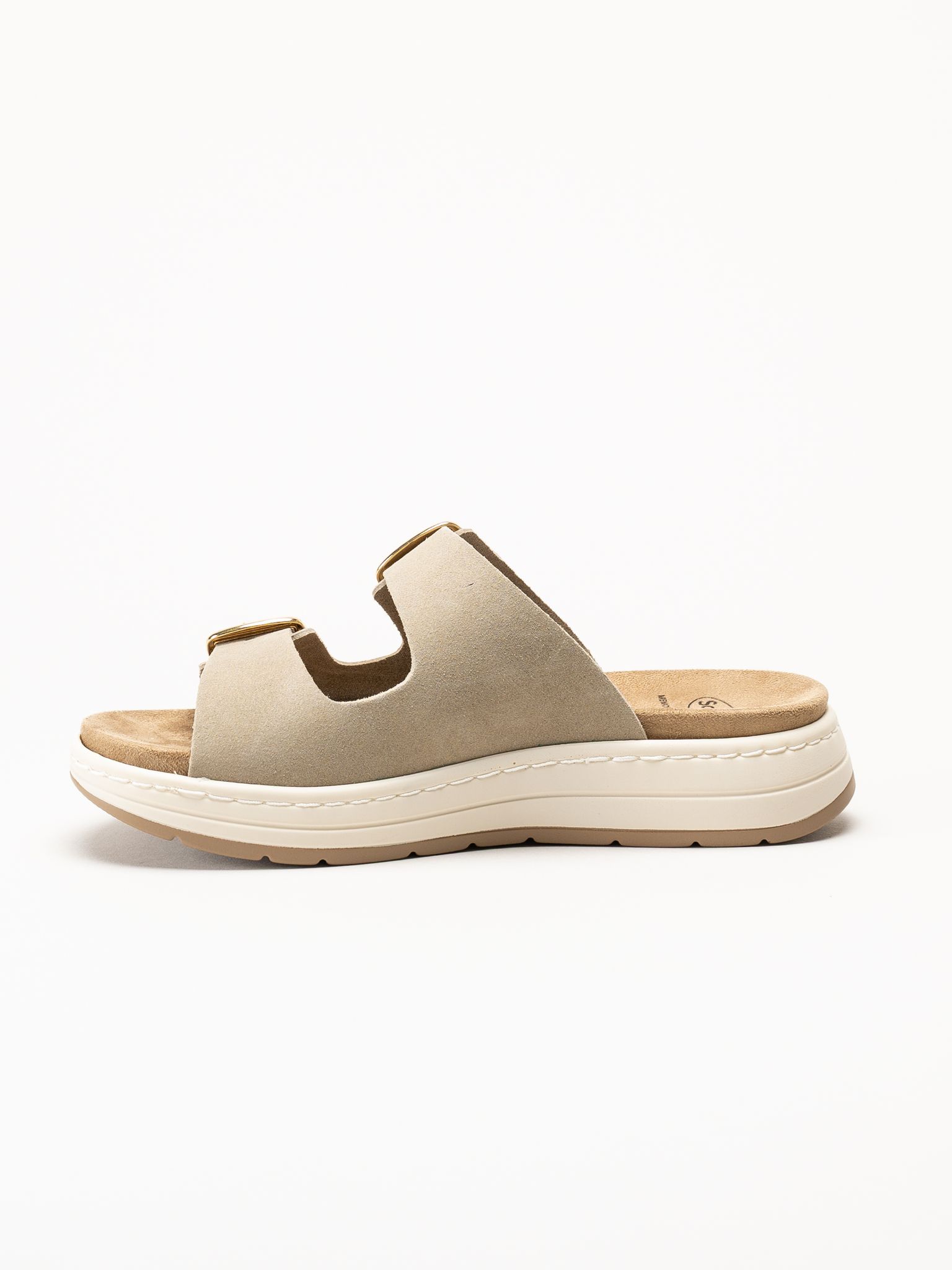 Scholl - Scilla 2 Buckles - Beige sandaler i mocka
