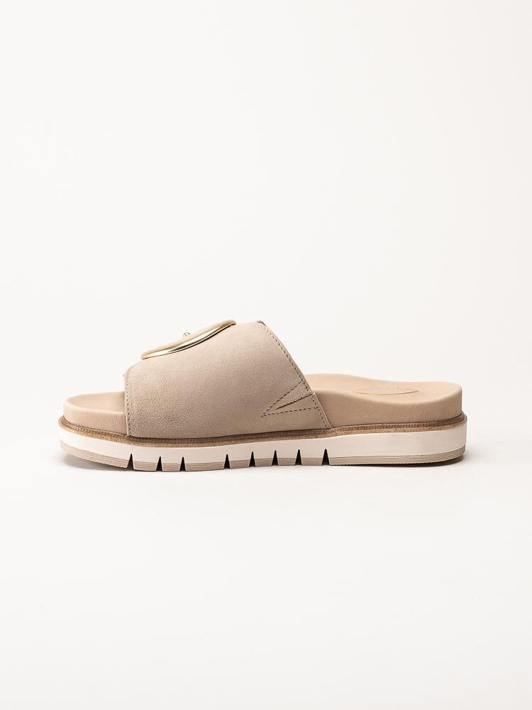 Tamaris - Beige sandaler i mocka