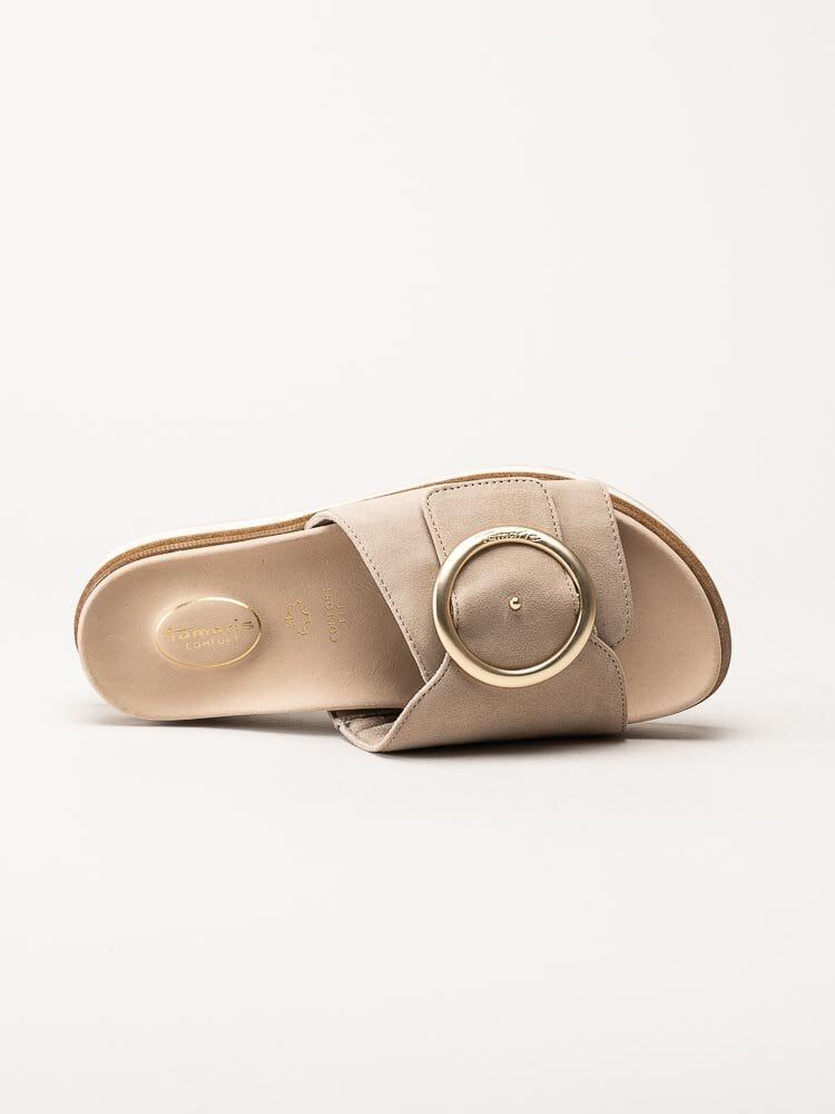 Tamaris - Beige sandaler i mocka