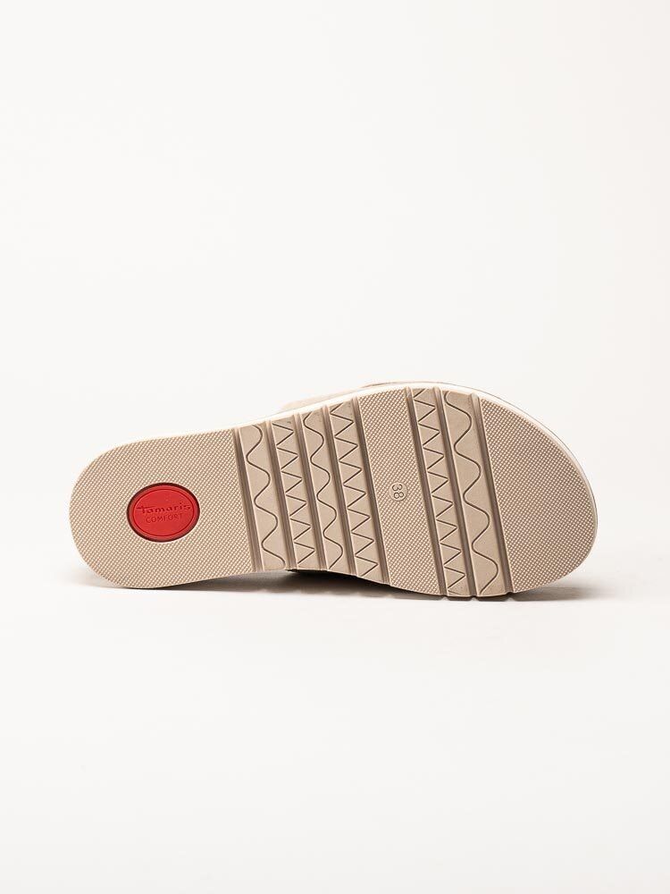 Tamaris - Beige sandaler i mocka