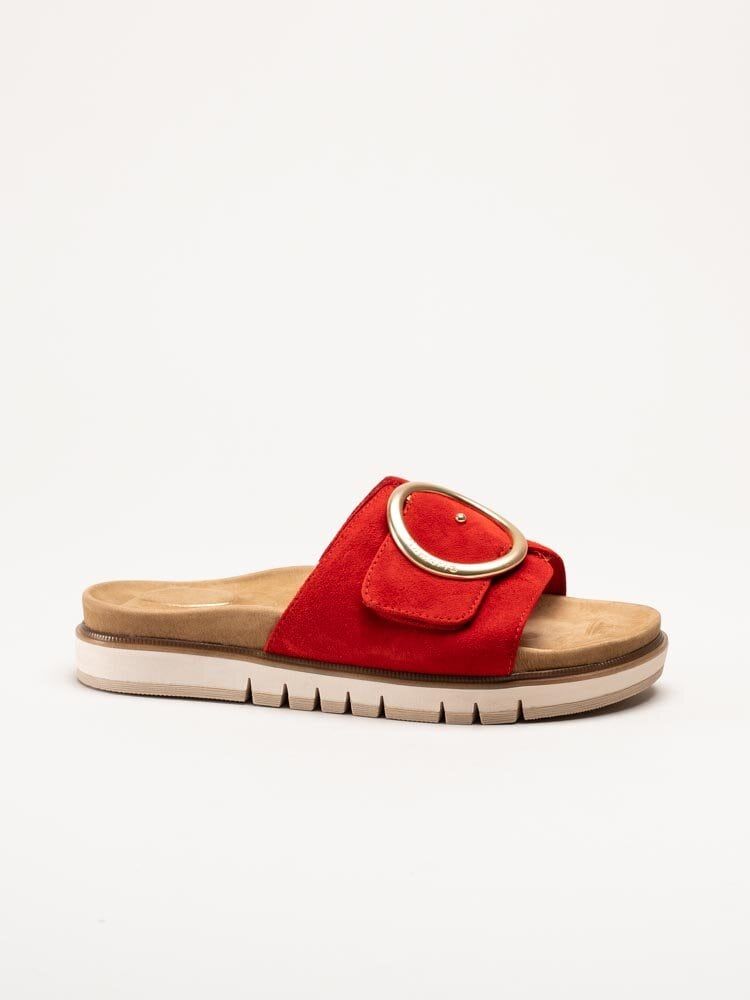 Tamaris - Wide fit - Röda sandaler i mocka