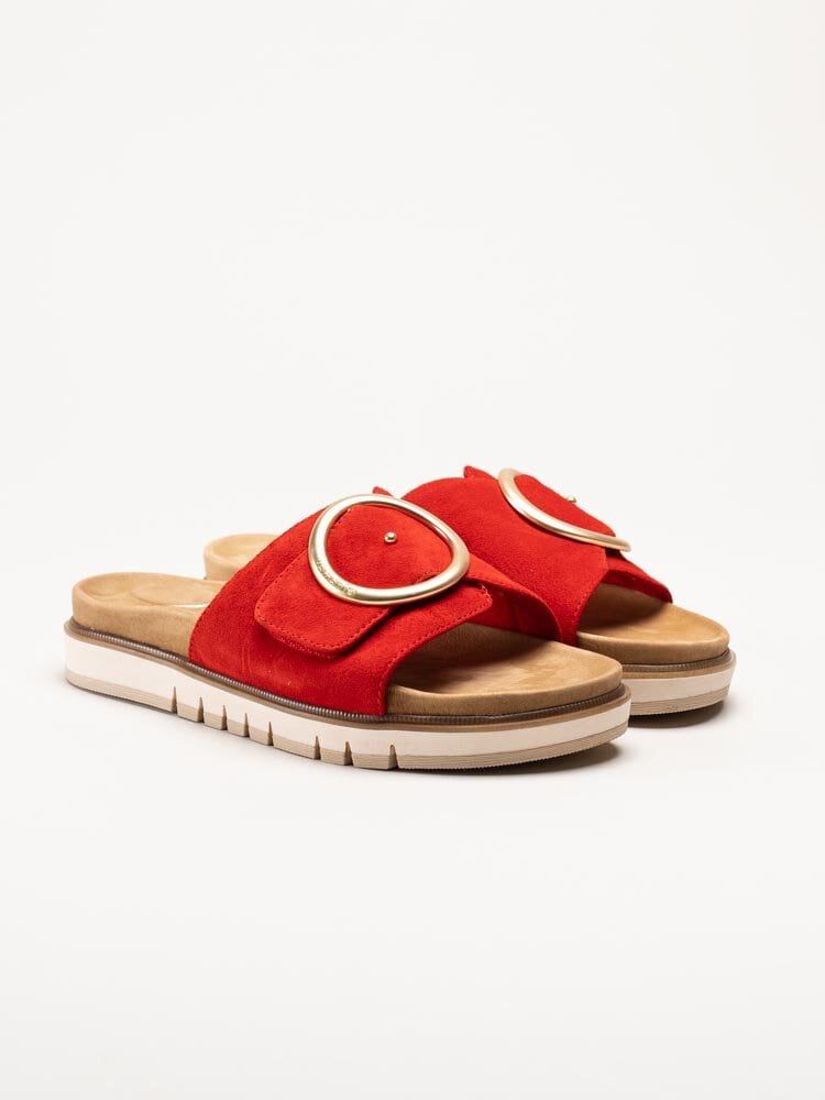 Tamaris - Wide fit - Röda sandaler i mocka