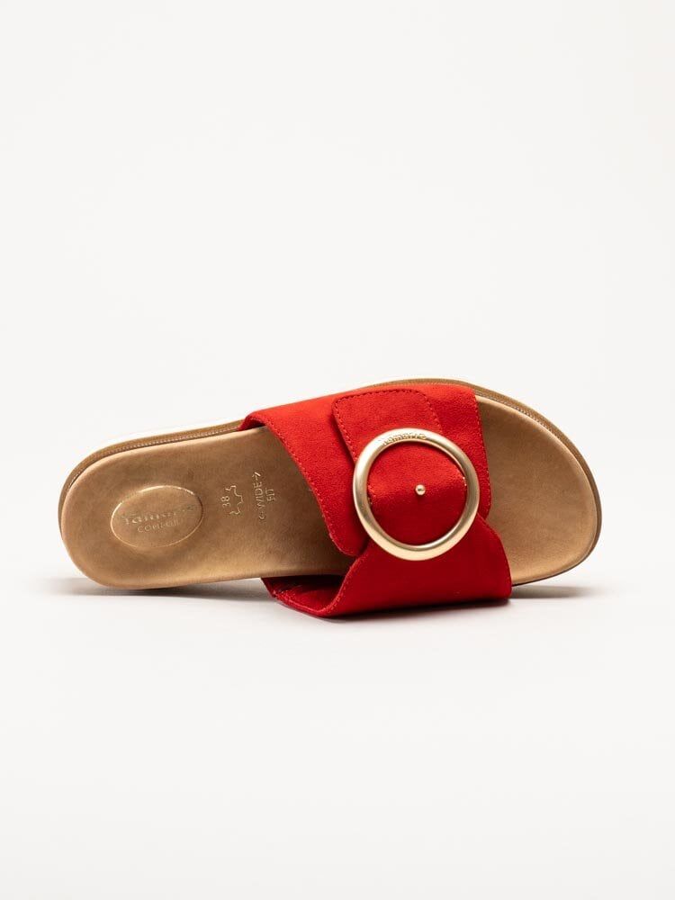 Tamaris - Wide fit - Röda sandaler i mocka