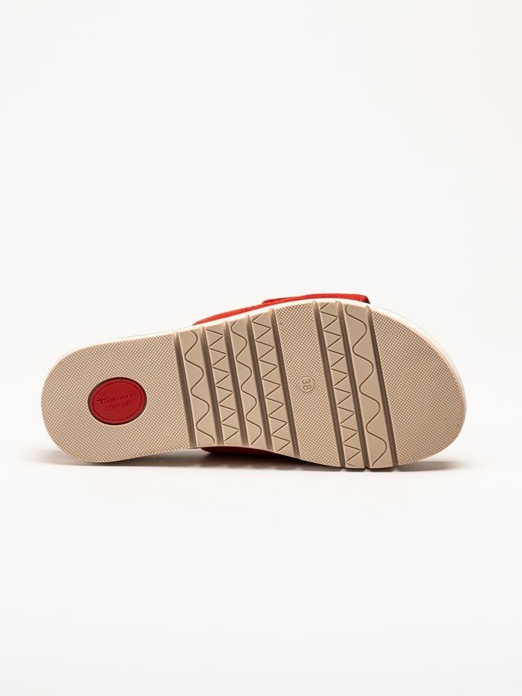 Tamaris - Wide fit - Röda sandaler i mocka