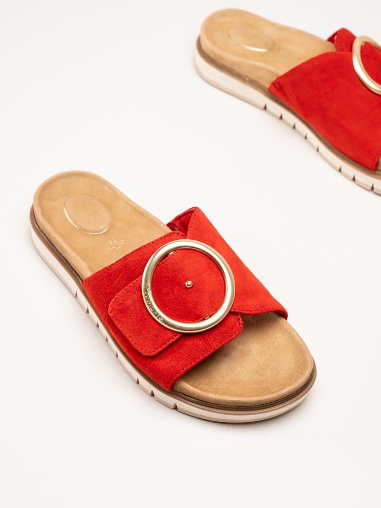 Tamaris - Wide fit - Röda sandaler i mocka