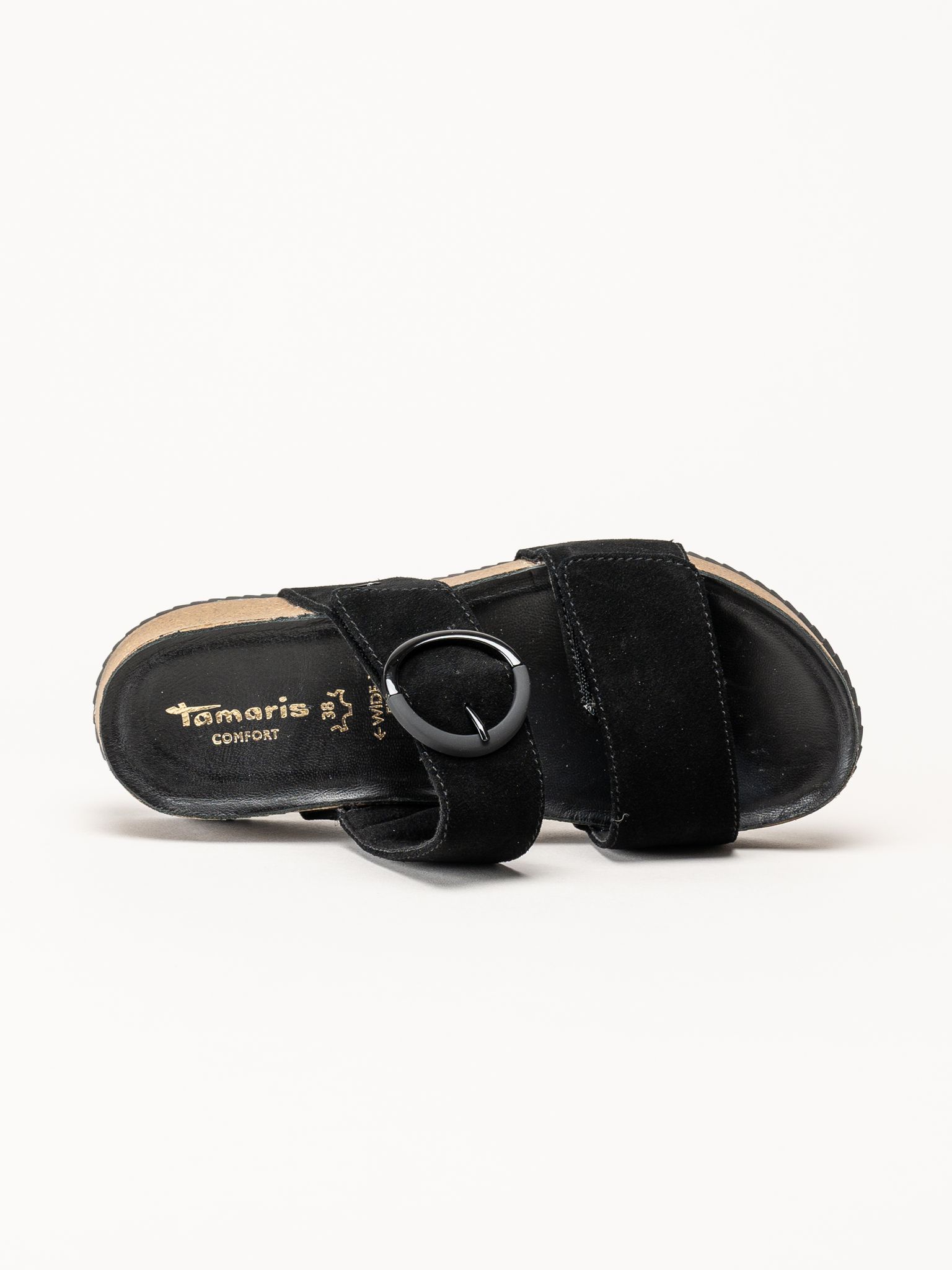 Tamaris - Wide fit - Svarta sandaler