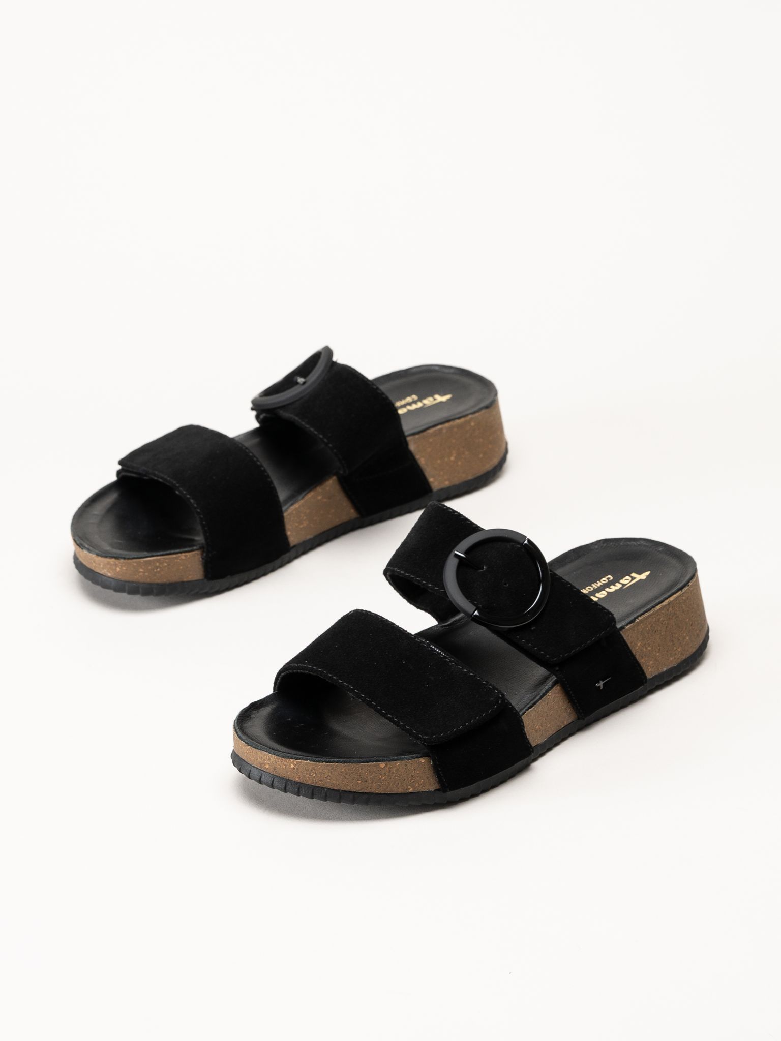 Tamaris - Wide fit - Svarta sandaler