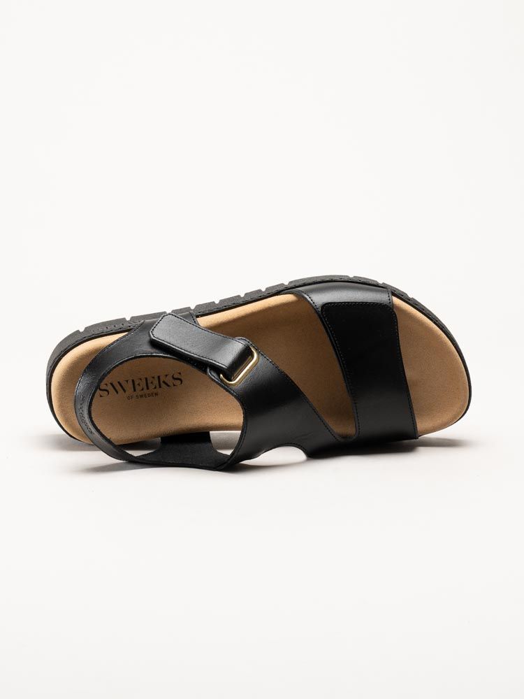 Sweeks - Gabriela - Svarta sandaler i skinn