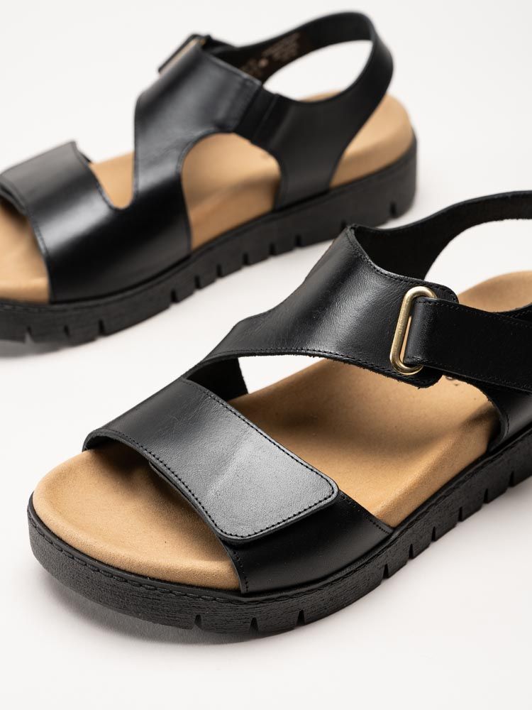 Sweeks - Gabriela - Svarta sandaler i skinn