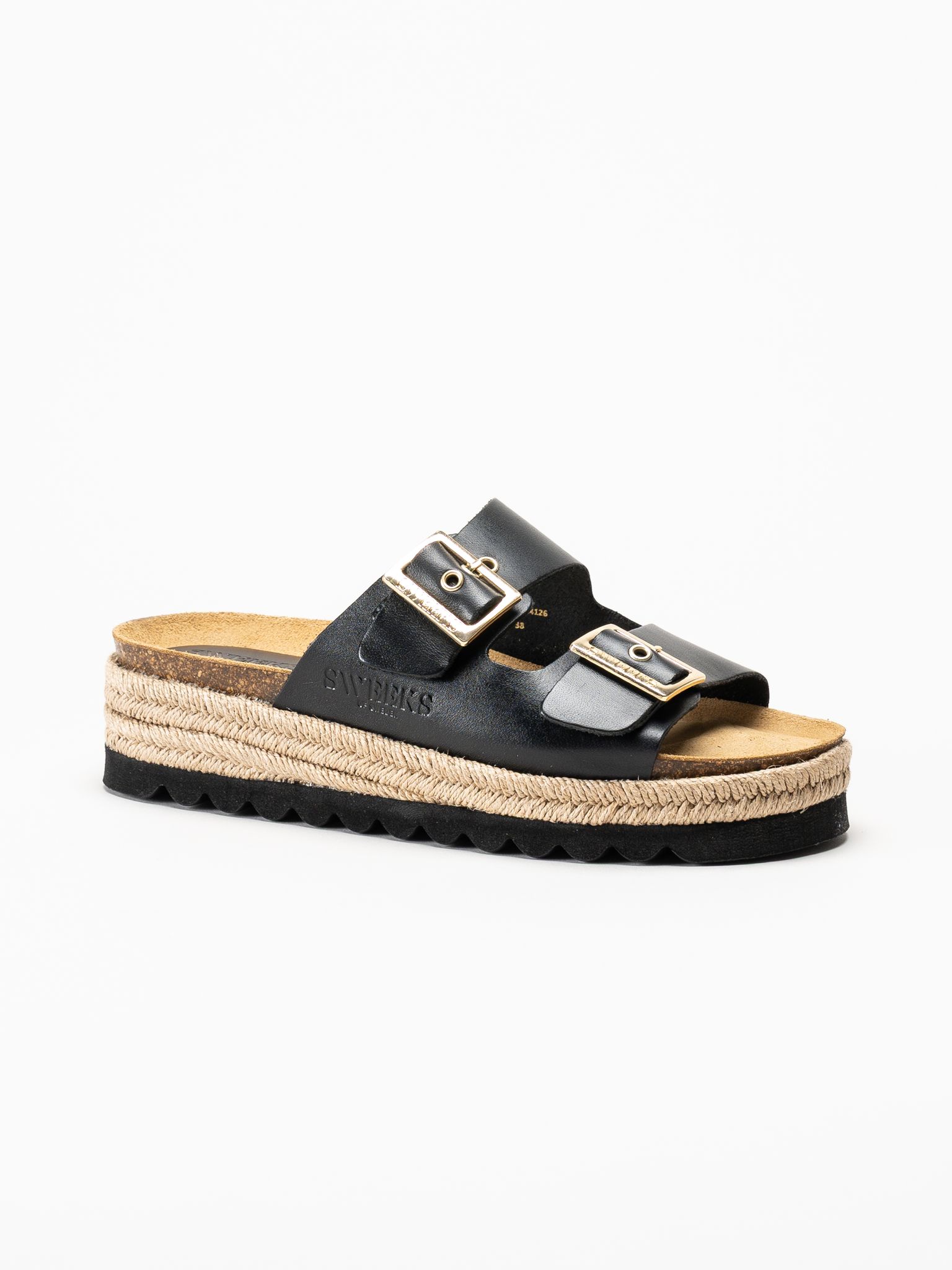 Sweeks - Sonja - Svarta sandaler i skinn