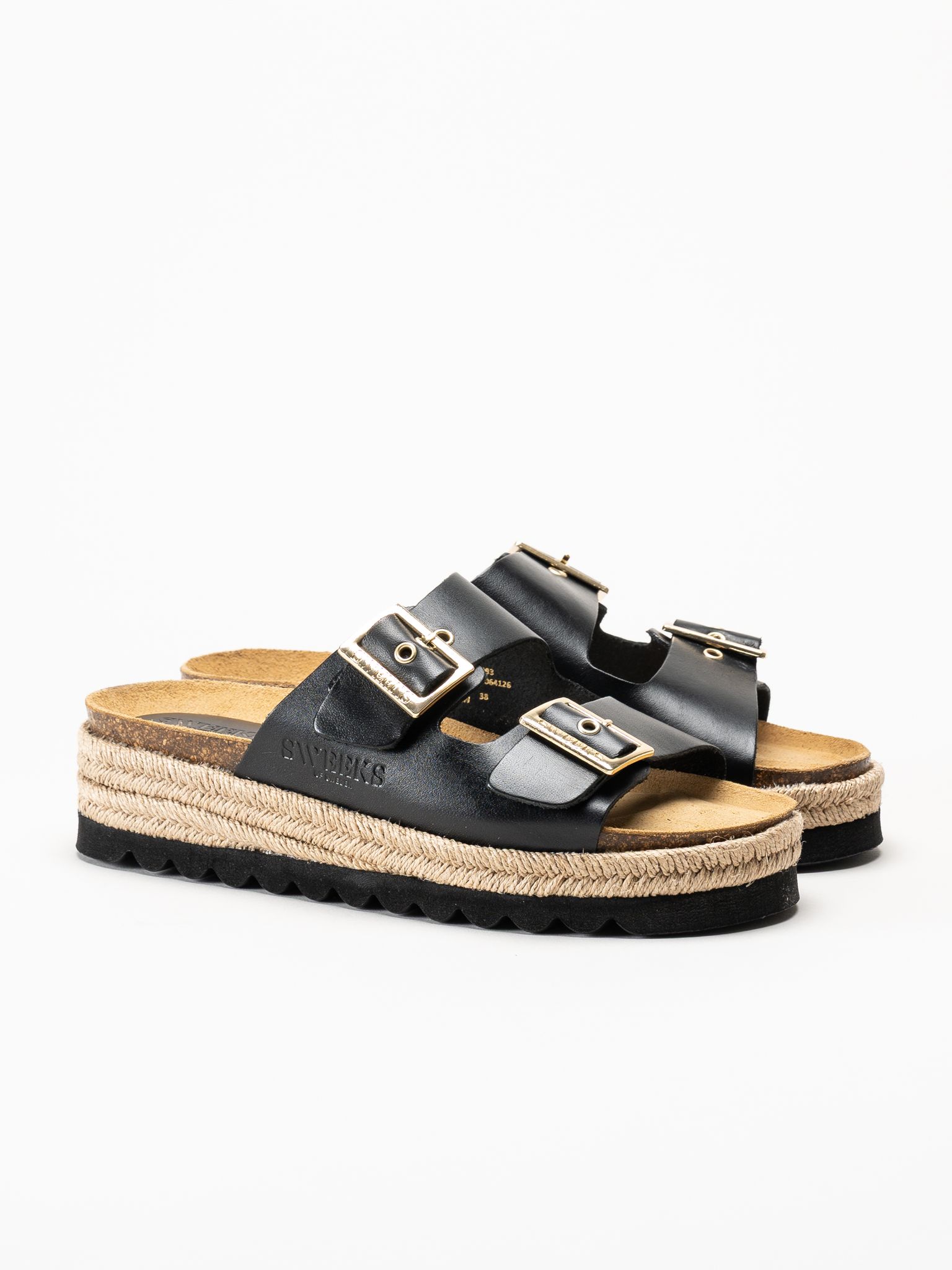 Sweeks - Sonja - Svarta sandaler i skinn