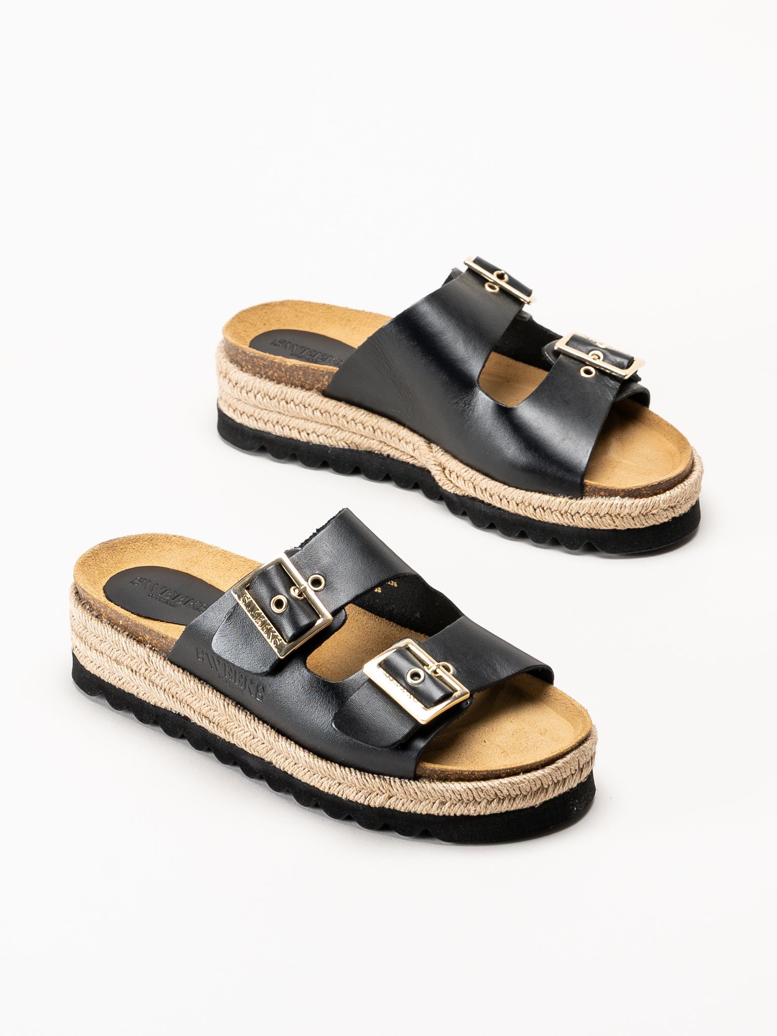 Sweeks - Sonja - Svarta sandaler i skinn