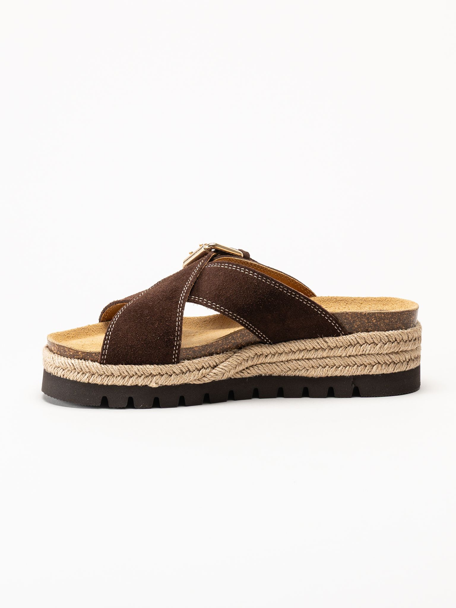 Sweeks - Sonja Cross - Mörkbruna sandaler i mocka