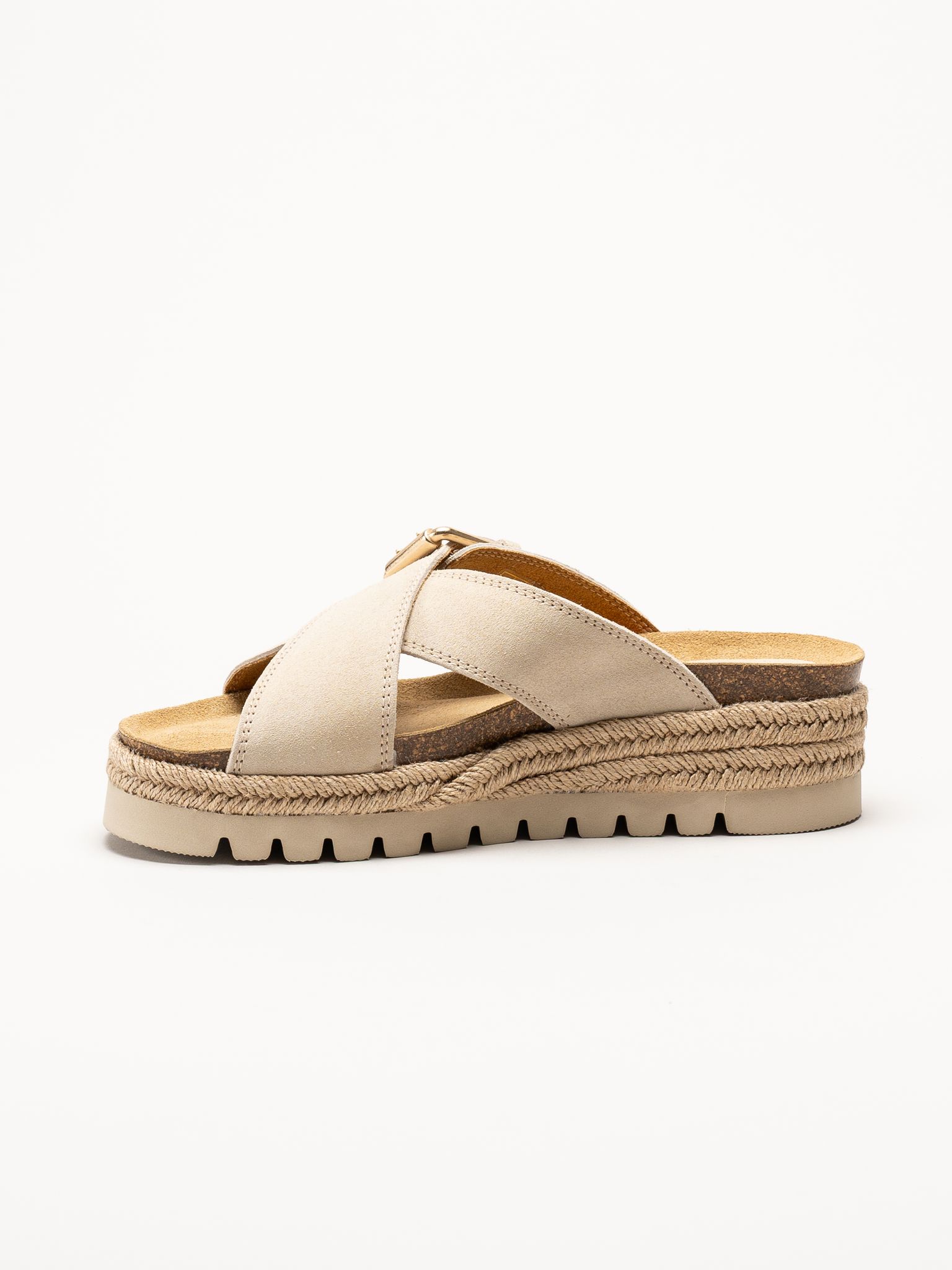 Sweeks - Sonja Cross - Beige sandaler i mocka
