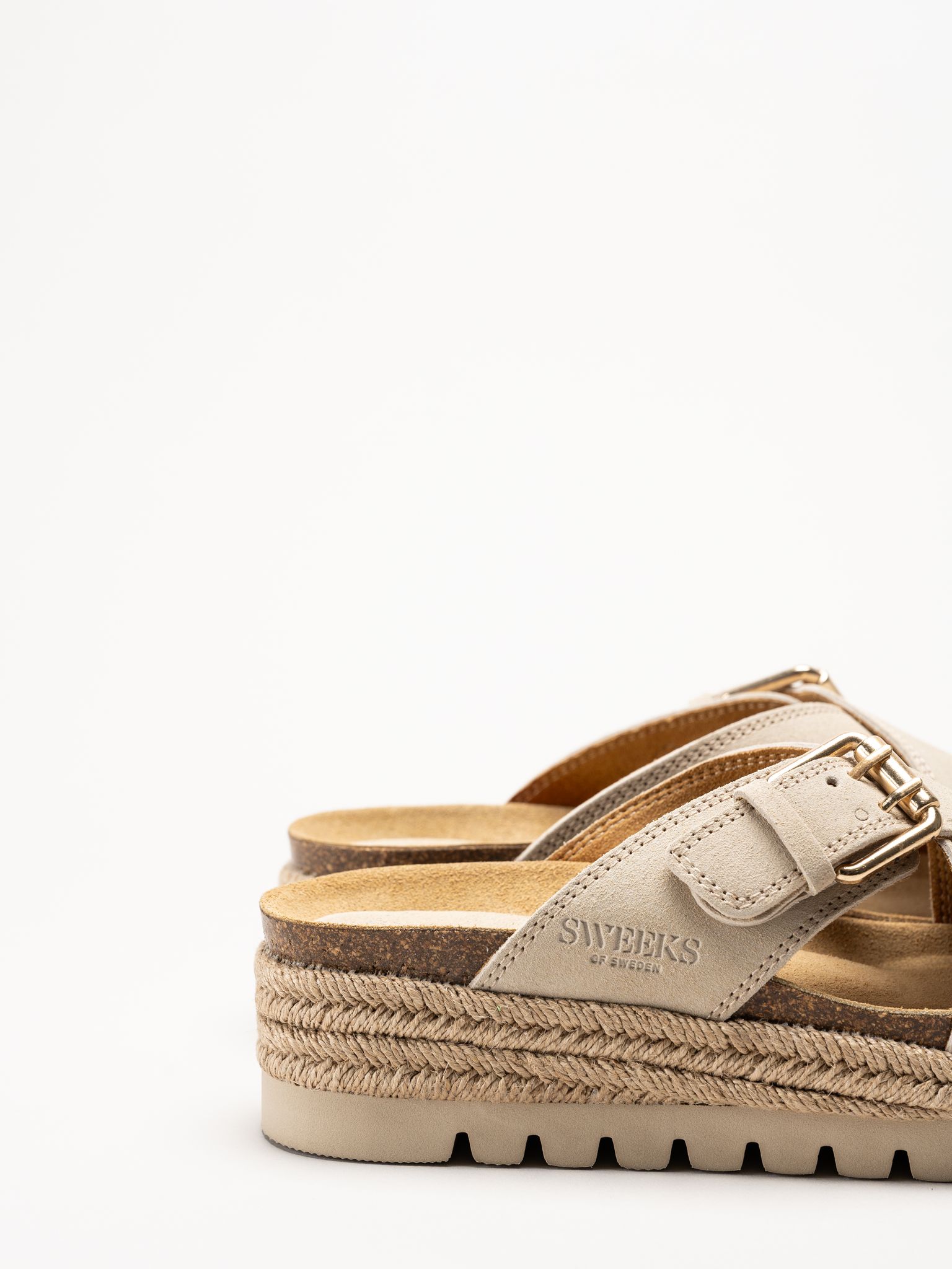 Sweeks - Sonja Cross - Beige sandaler i mocka