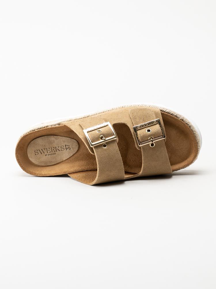 Sweeks - Sonja - Beige sandaler i mocka
