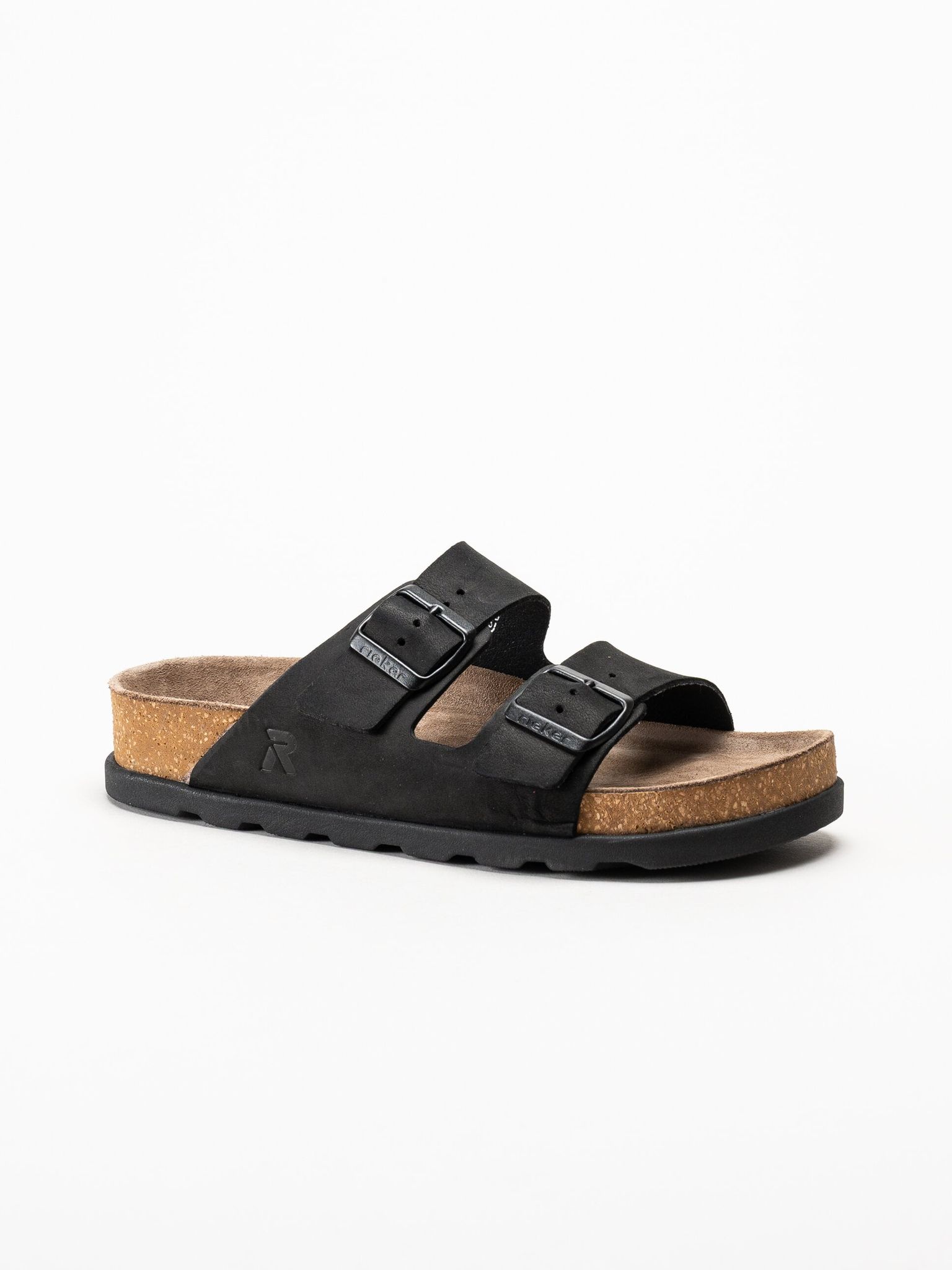 Rieker - Svarta sandaler i nubuck
