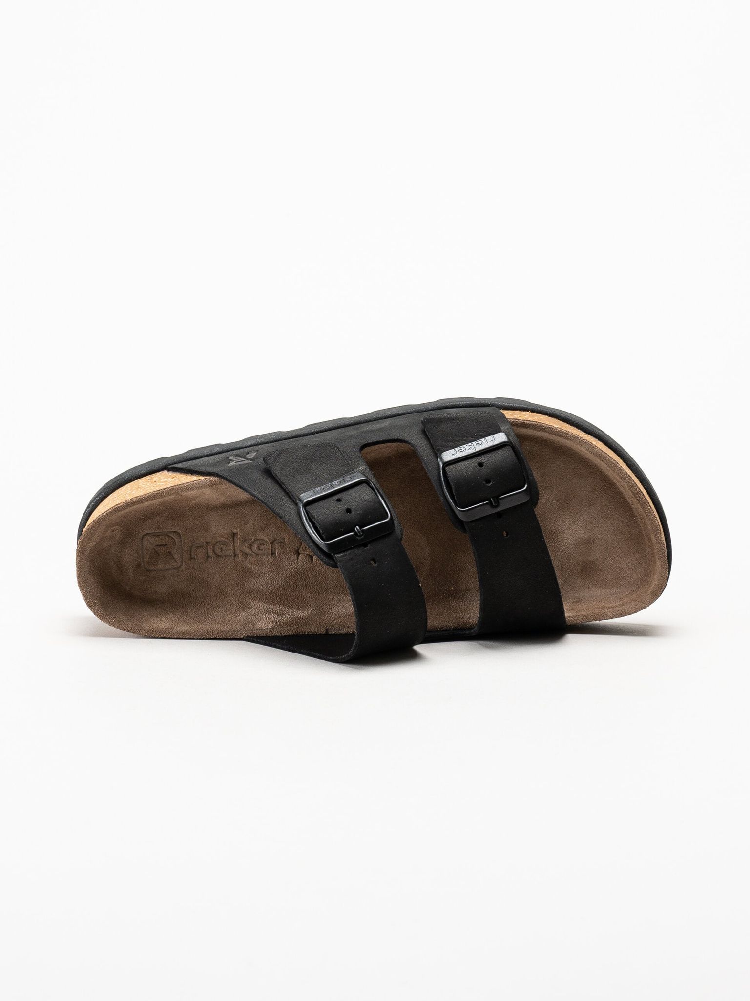 Rieker - Svarta sandaler i nubuck