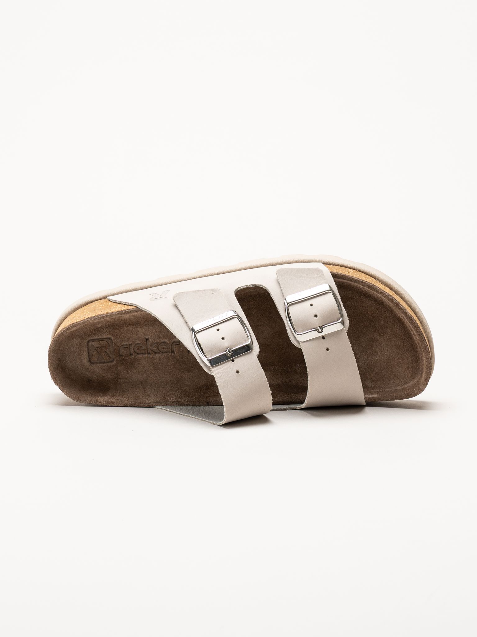 Rieker - Ljusgrå sandaler i nubuck
