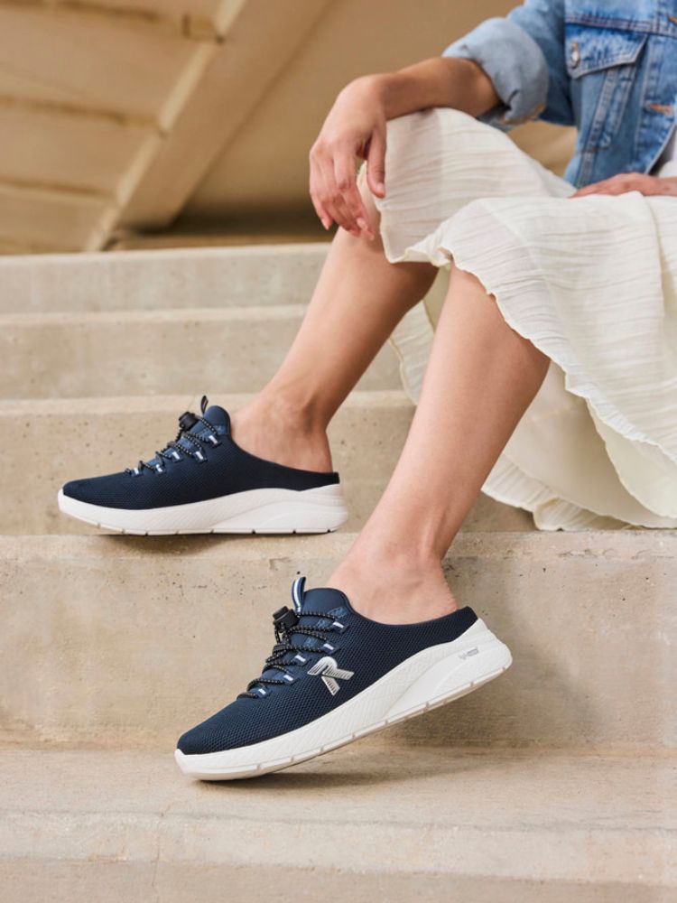 Rieker - Marinblå slip in sneakers