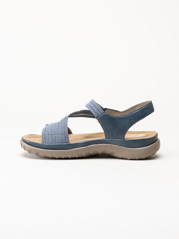 Rieker - Blå sandaler med resårremmar