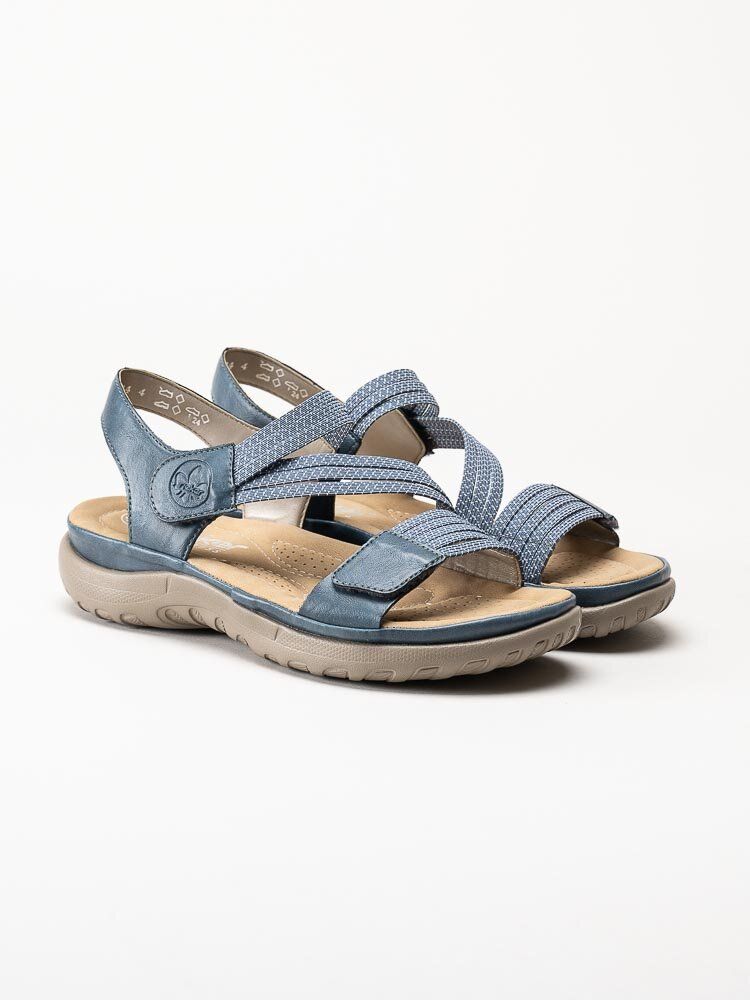 Rieker - Blå sandaler med resårremmar