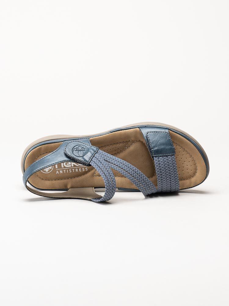 Rieker - Blå sandaler med resårremmar