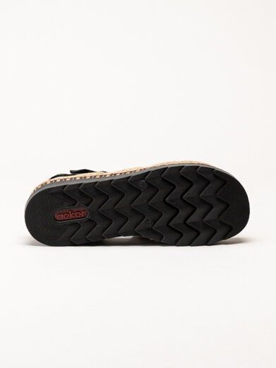 Rieker - Svarta sandaler i skinn