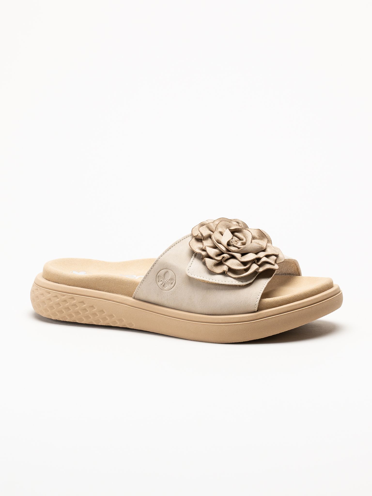 Rieker - Beige sandaler med rosett