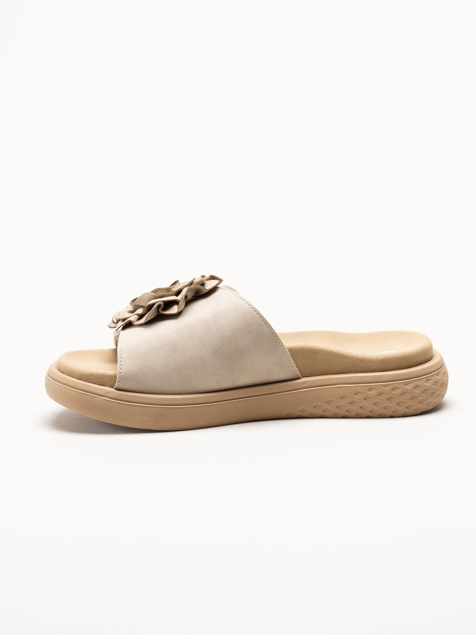 Rieker - Beige sandaler med rosett