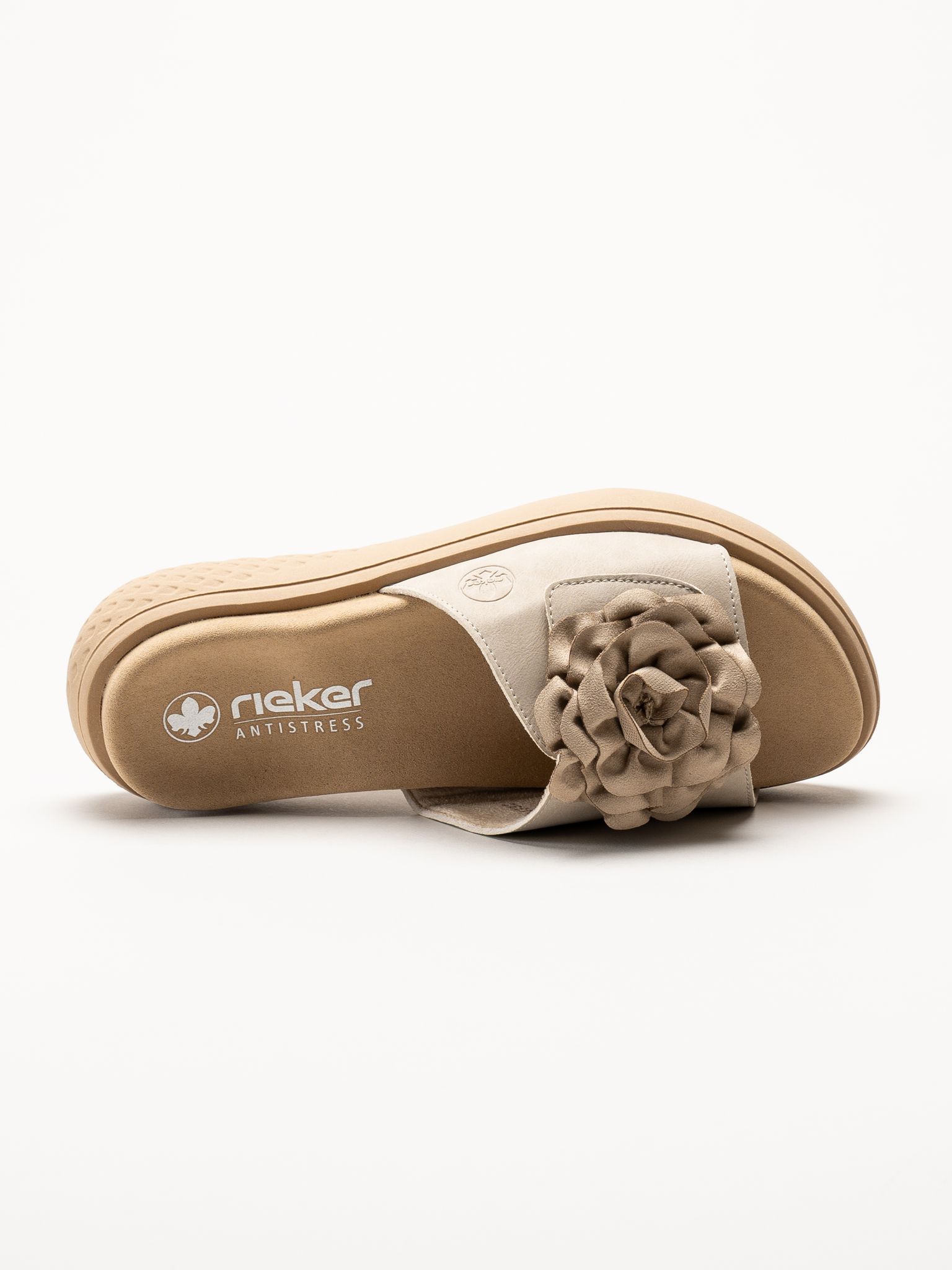 Rieker - Beige sandaler med rosett