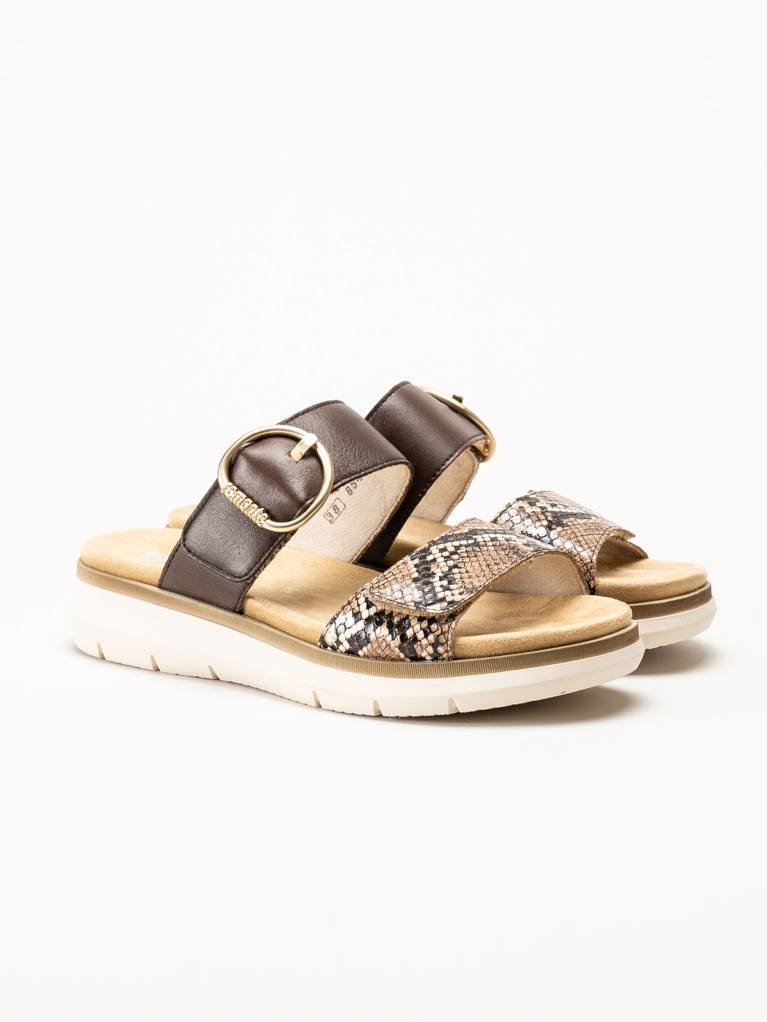 Remonte - Bruna sandaler i skinn
