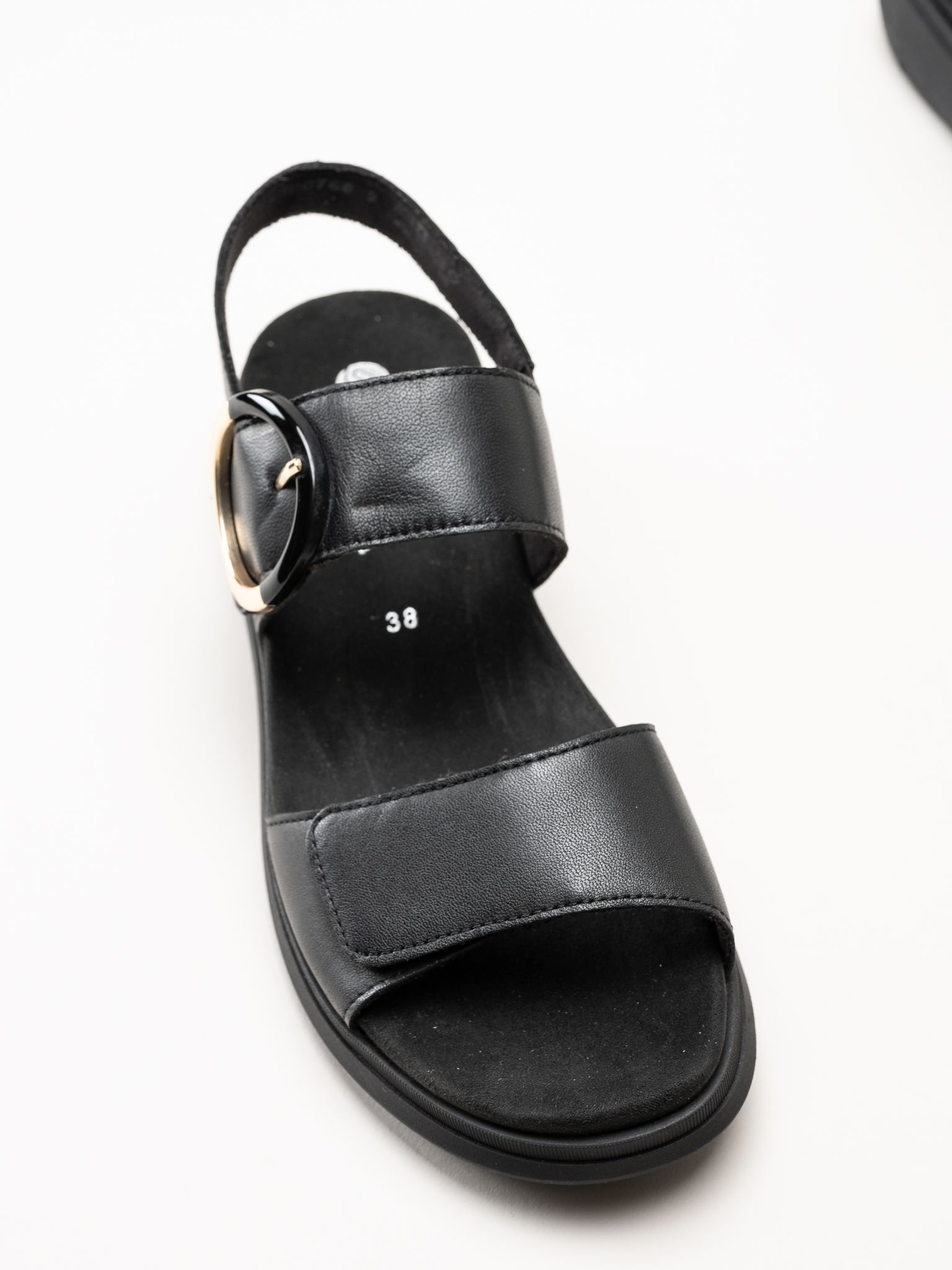 Remonte - Svarta sandaler i skinn