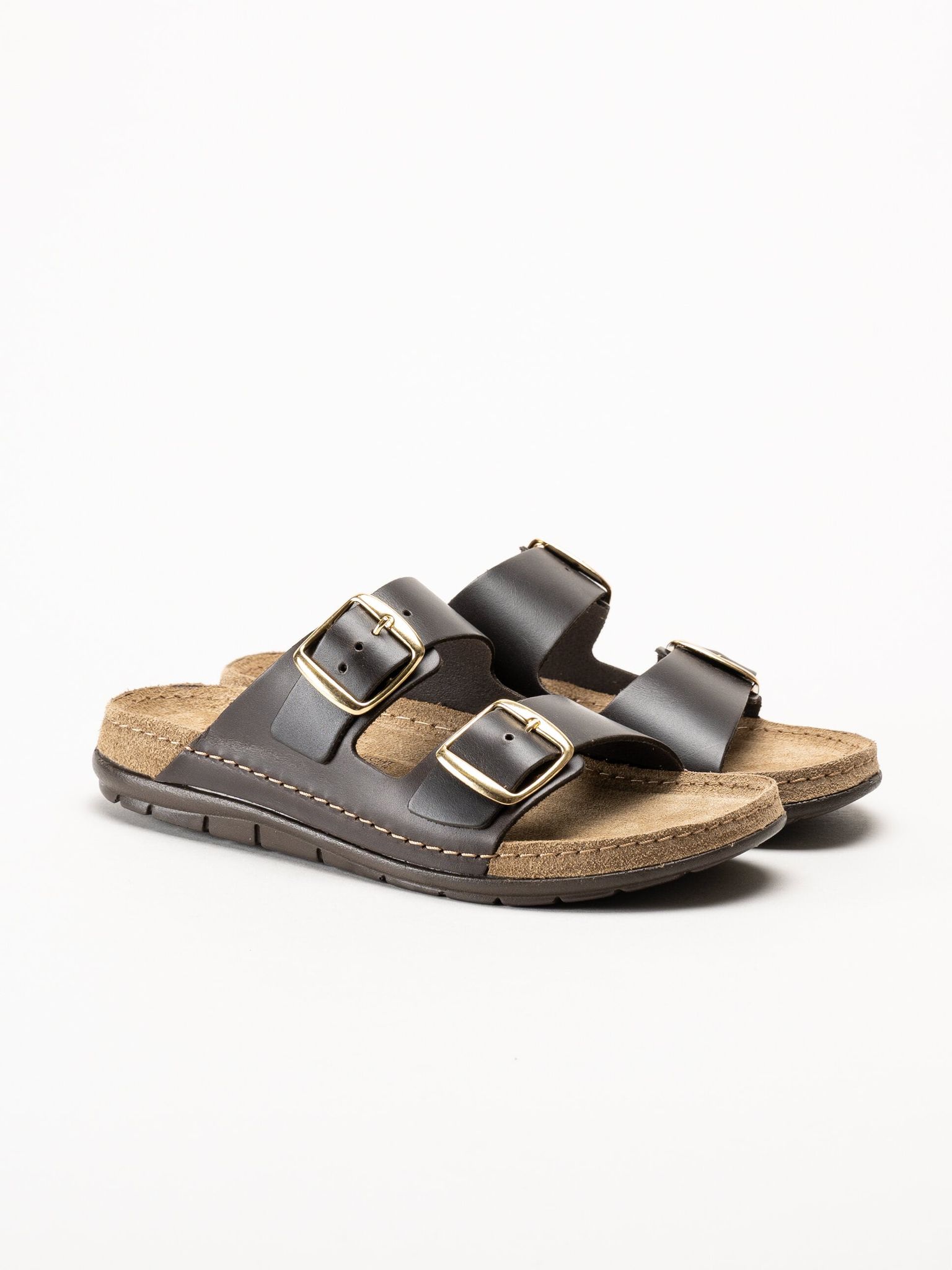 Rohde - Rodigo-D - Mörkbruna sandaler i skinn