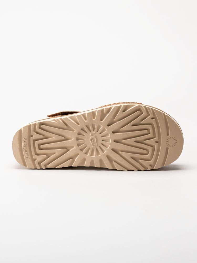 UGG - W Goldenstar - Bruna platåsandaler i mocka