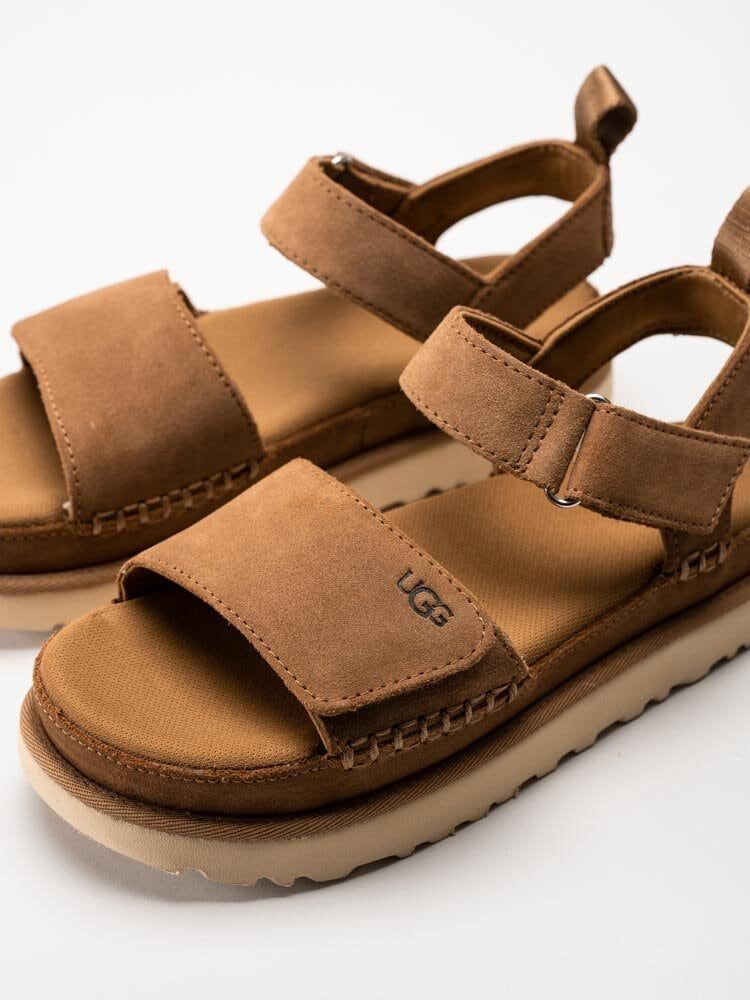 UGG - W Goldenstar - Bruna platåsandaler i mocka