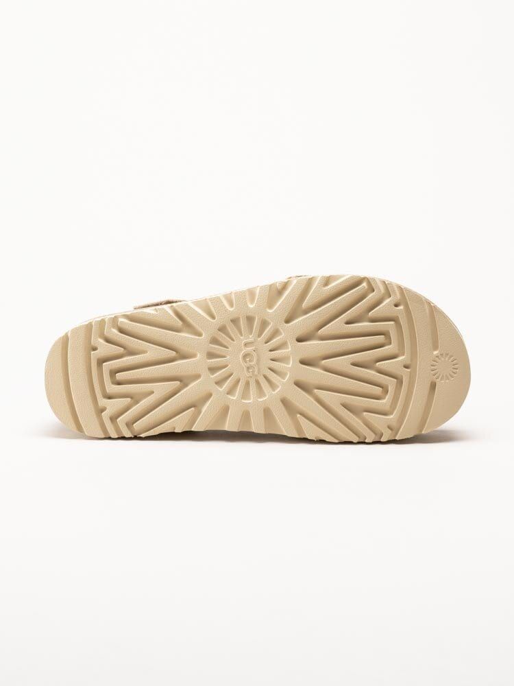 UGG - W Goldenstar - Ljusbeige platåsandaler i mocka