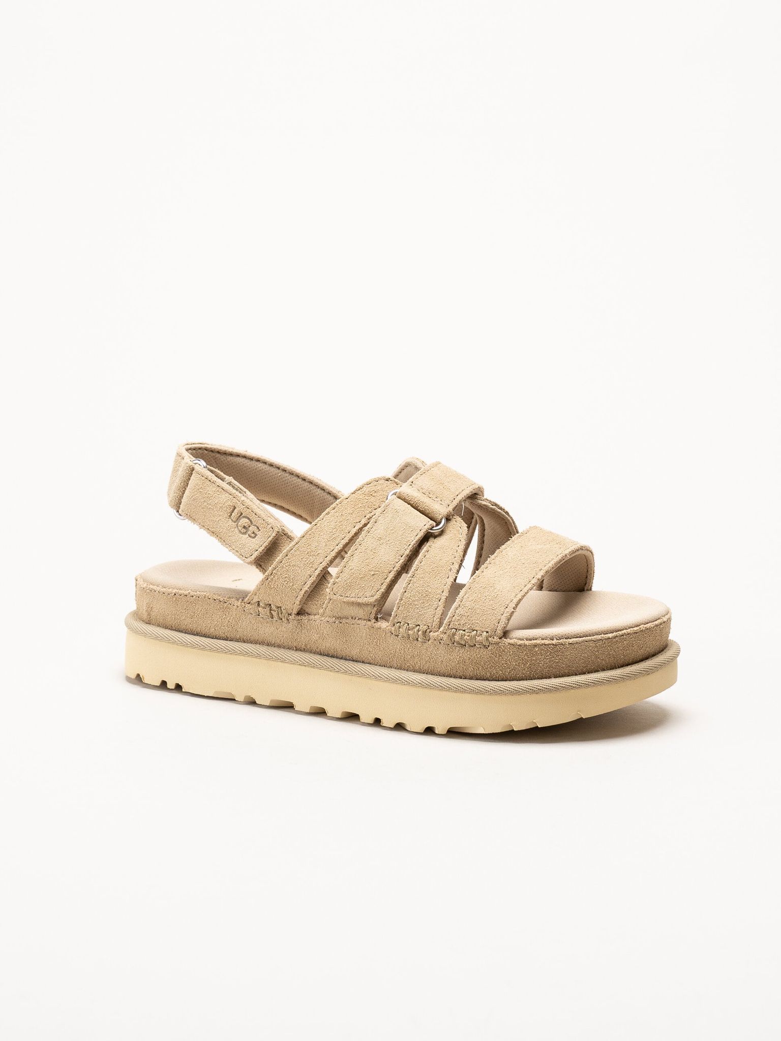 UGG - W Goldenstar Gleam - Beige remsandal i mocka