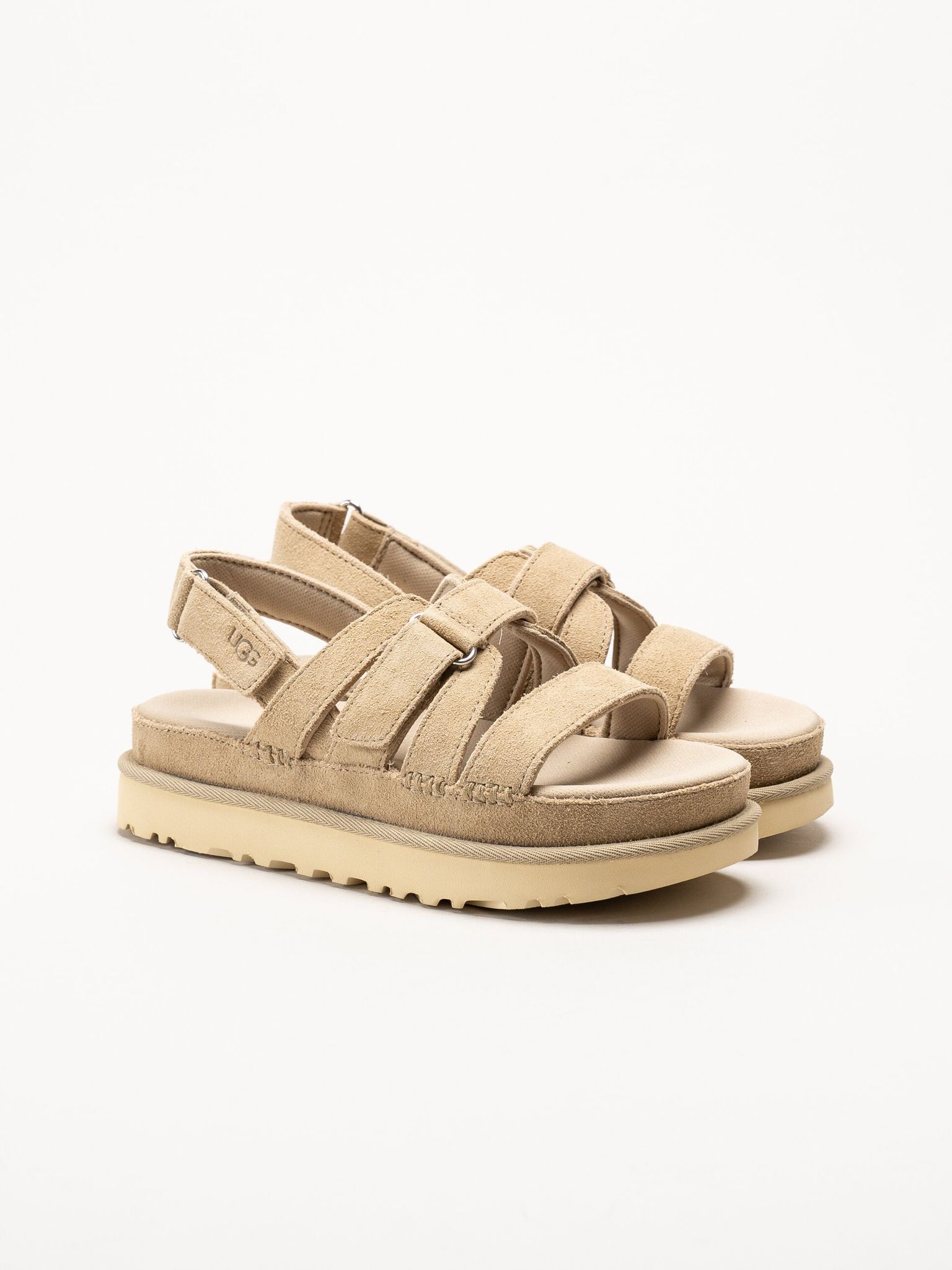UGG - W Goldenstar Gleam - Beige remsandal i mocka
