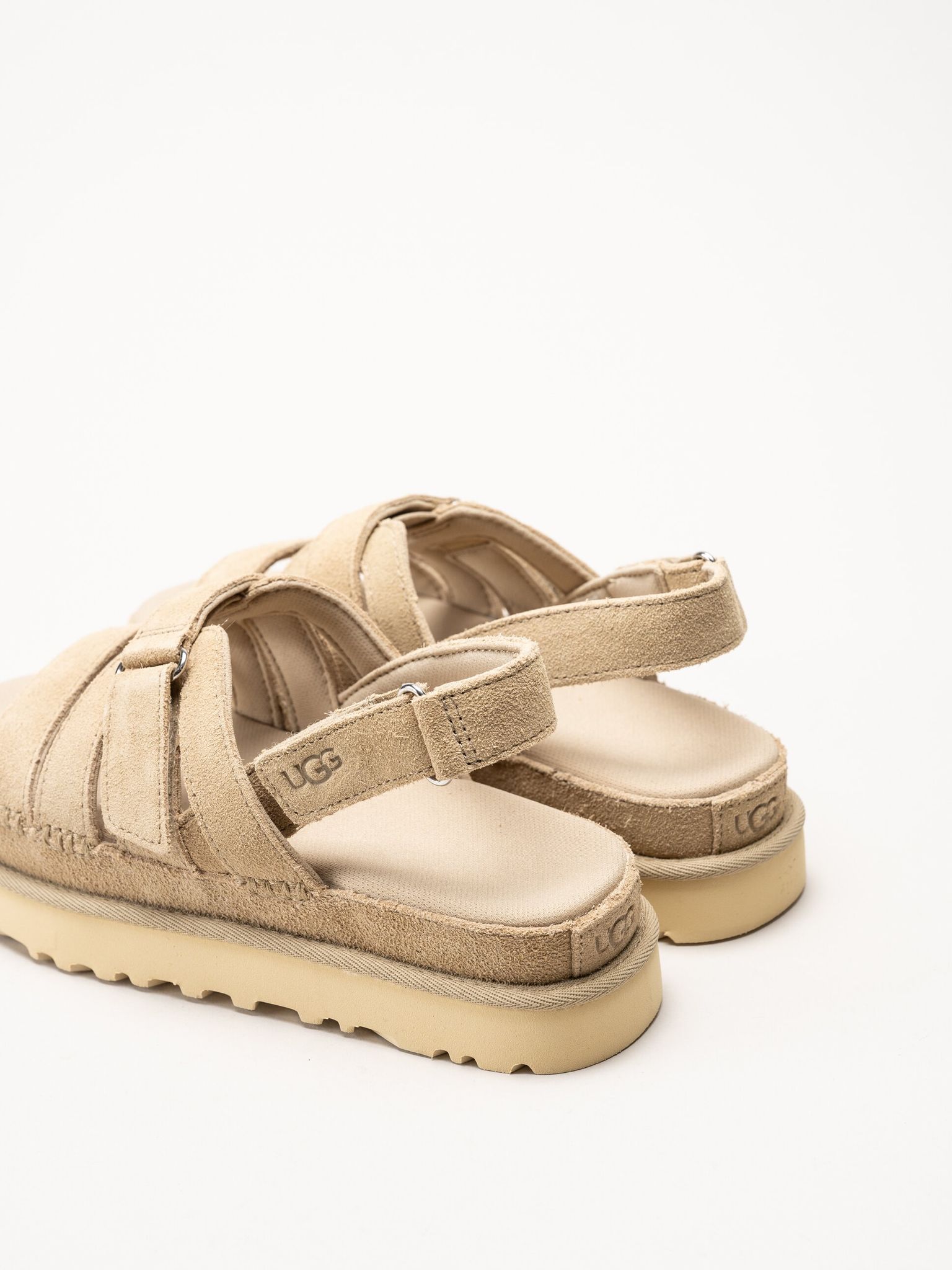 UGG - W Goldenstar Gleam - Beige remsandal i mocka